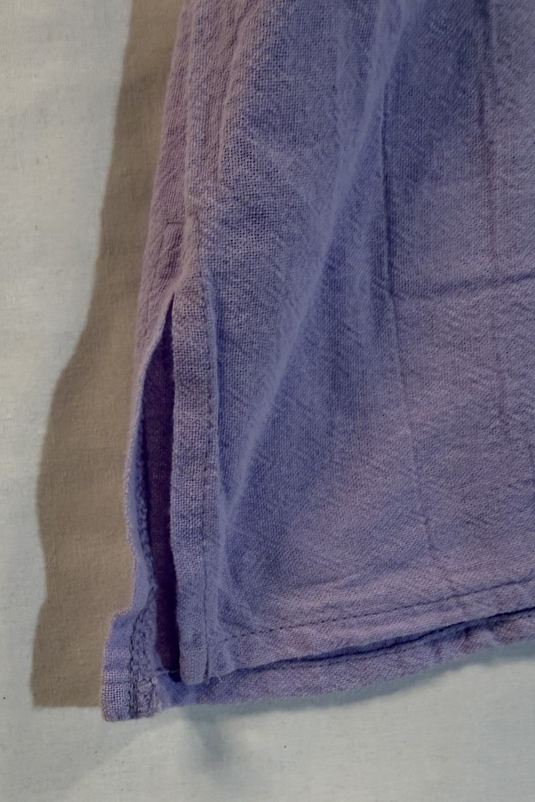 Vintage 220 Hickory Purple Lilac Button Front Blouse XLG Butterfly Pocket Cotton