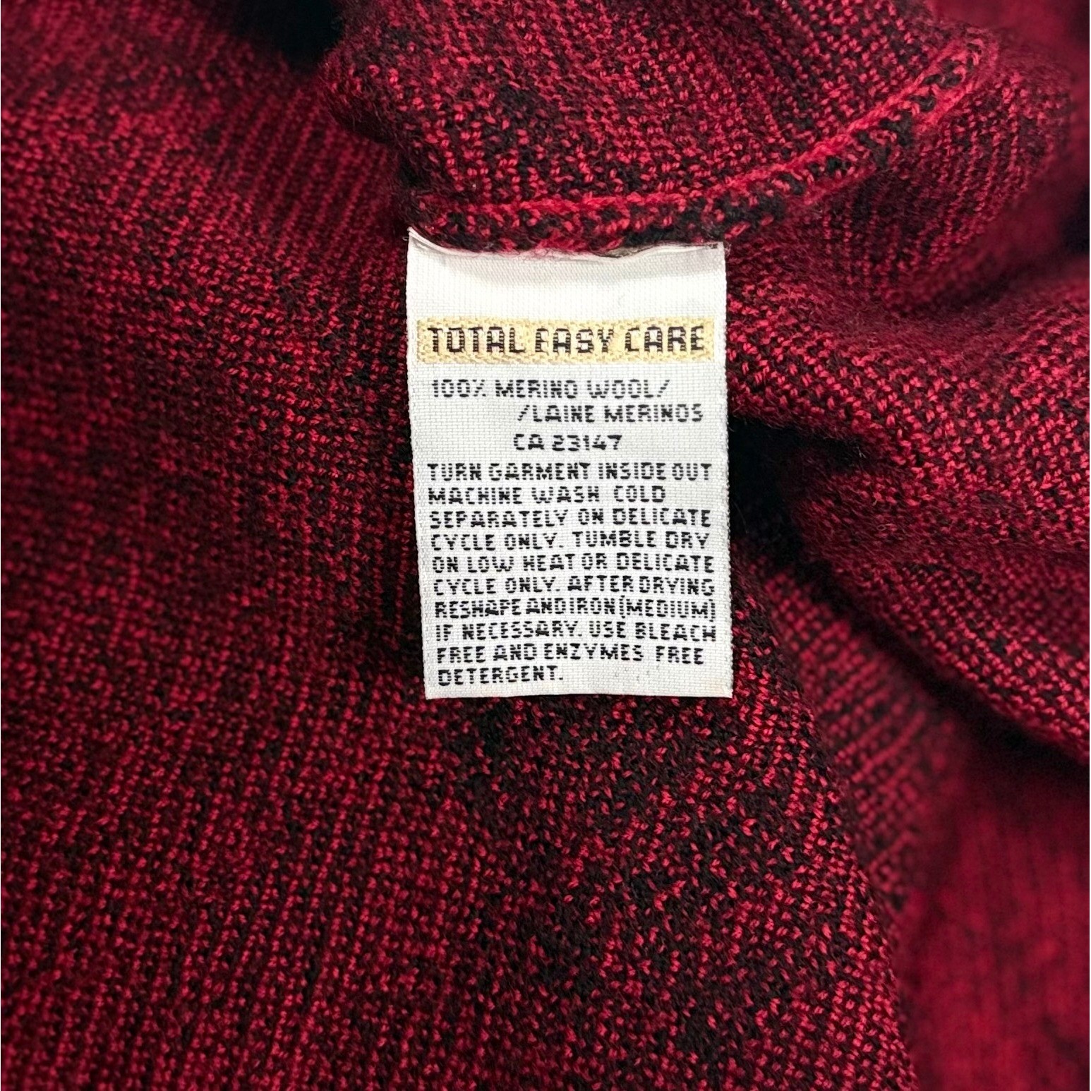 Vtg Talbots Italy merino wool black red plaid turtleneck sweater womens medium