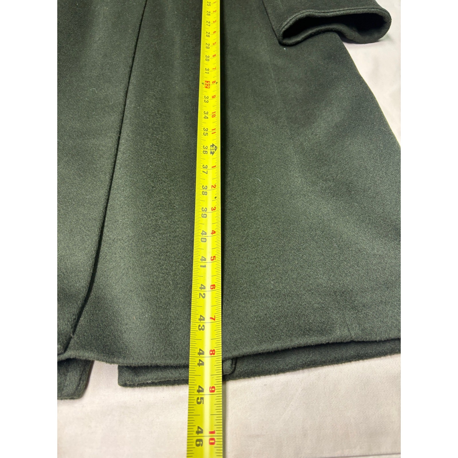 Ashley Scott Petite Vintage 100% Pure Wool Overcoat Forest Green Long Coat