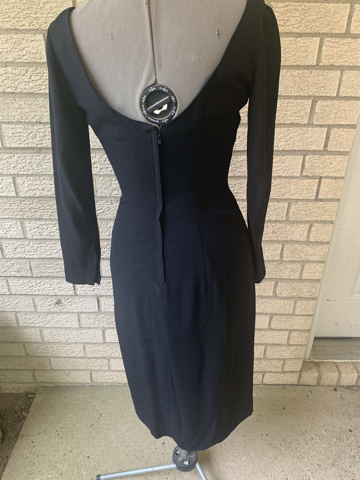 vintage 60s Lilli Diamond California black sheath dress matching lined cape sz S