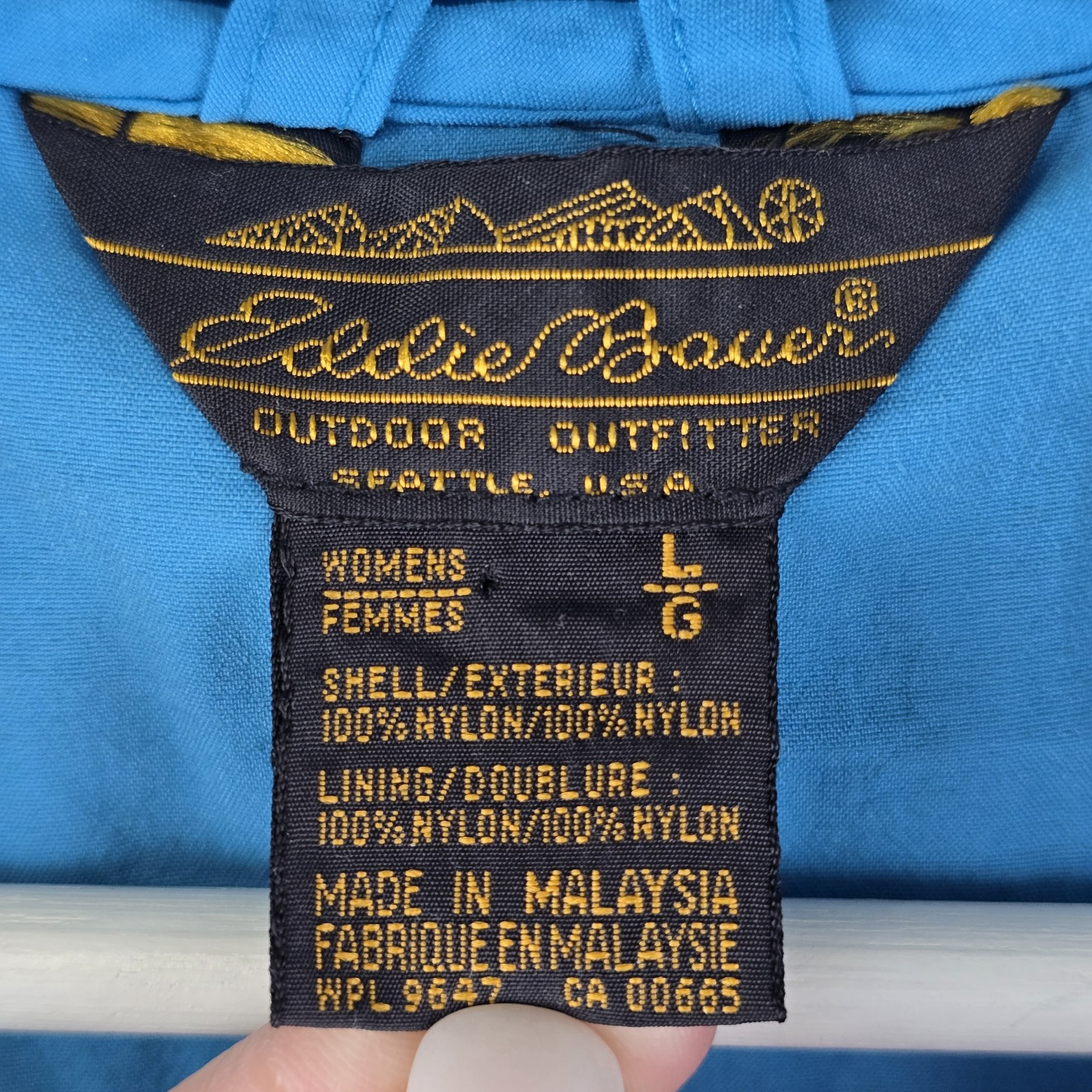 Eddie Bauer Windbreaker 1/4 Zip Pullover Jacket Sz L Y2K Nylon Teal Pink Retro