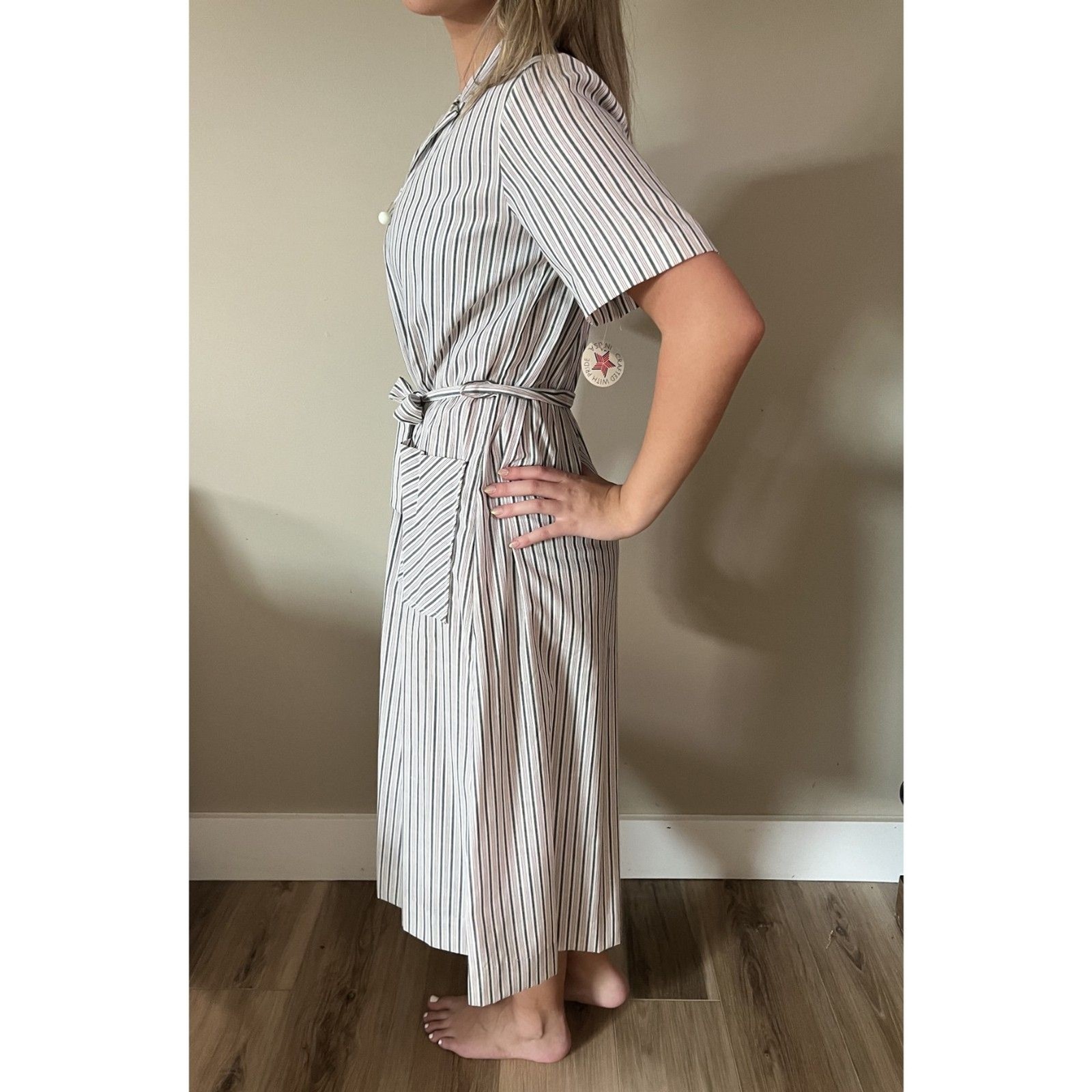 1960s Vintage BNWT Striped Shirt Dress by Carolina Maid sz 12