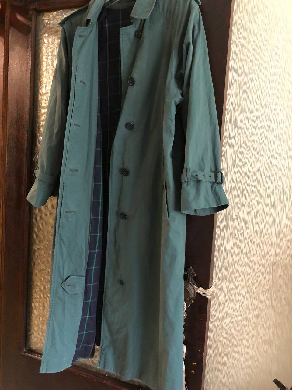Vtg 1988 Burberrys Balmacaan Coat Emerald Green England Mens 40 Ex Long / Unisex