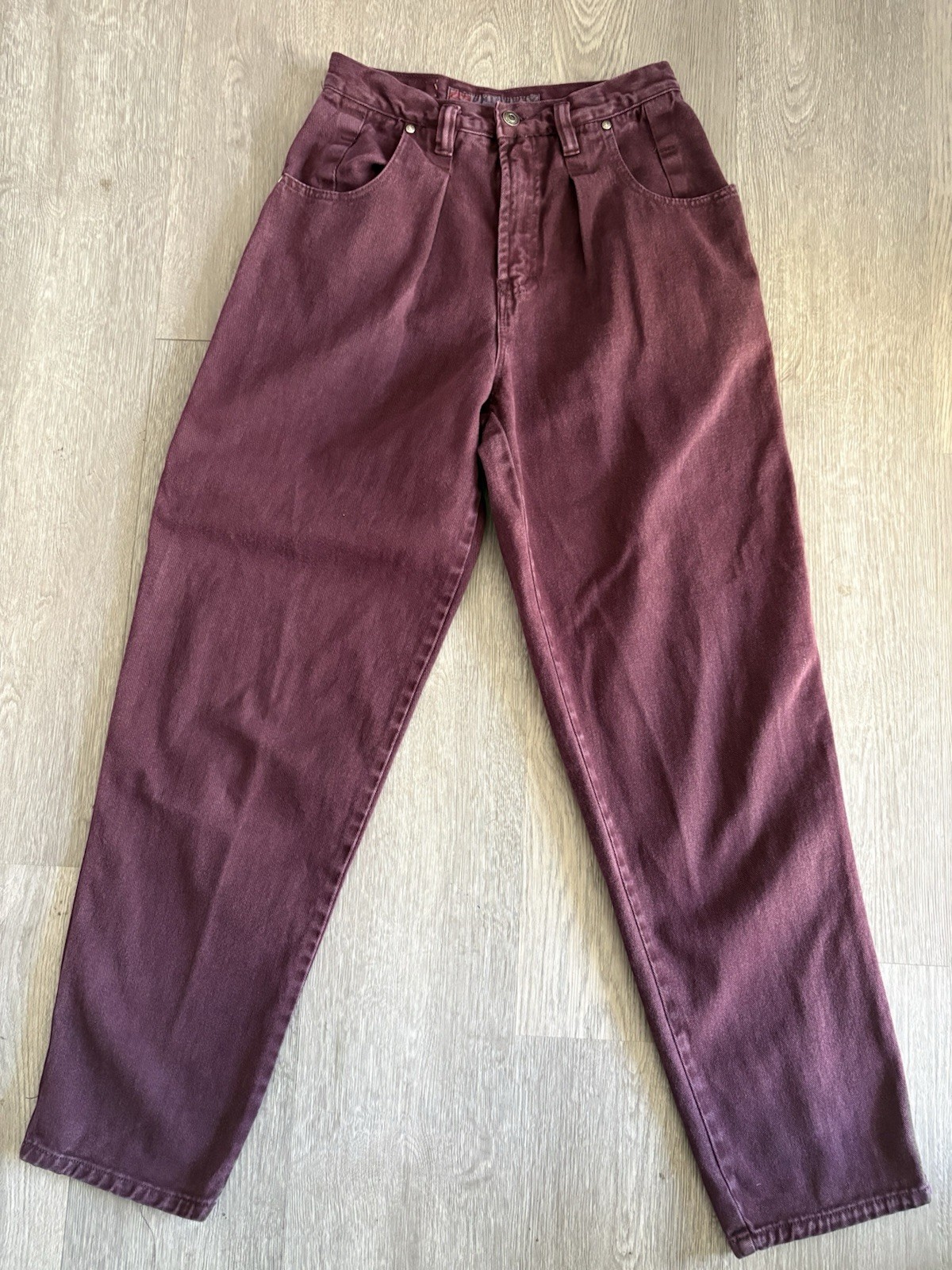 Vintage Unionbay High Waisted Plum burgundy Shade Tapered Mom Jeans Size 7 90s