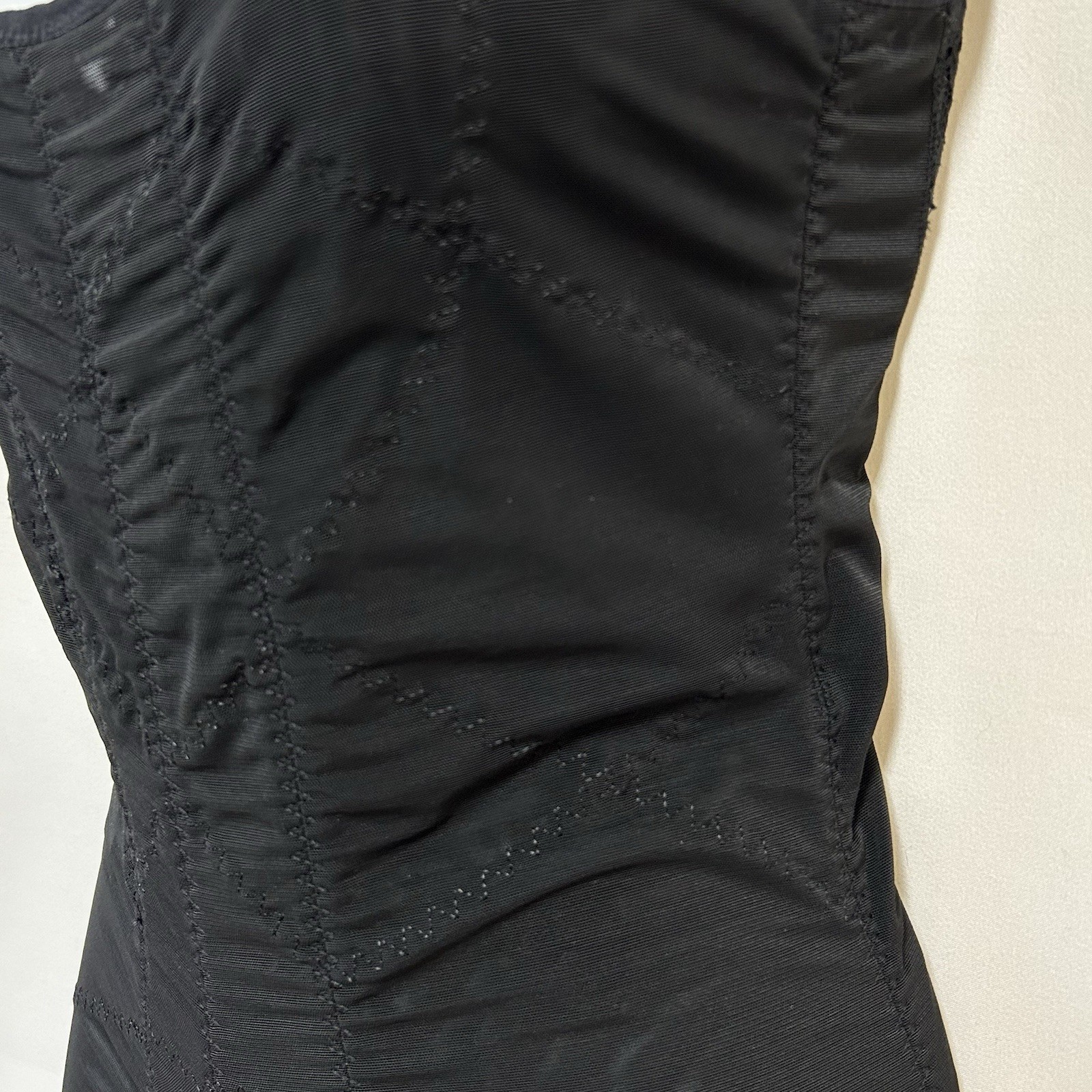 Supplim Shapewear Large Black Long Leg Crotchless Bodysuit Waist Cincher
