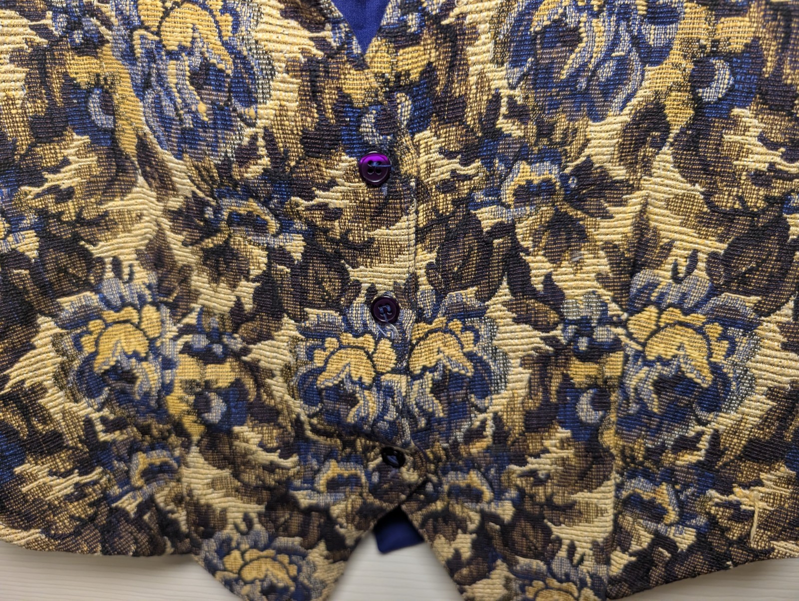 Floral VTG Tapestry Button Front Vest Women’s Large Grannycore 90s Retro Cowgirl