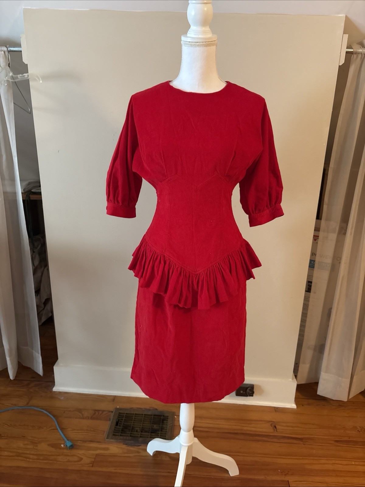 Vintage 1980’s Dress, Corduroy, Leslie Lucks, S