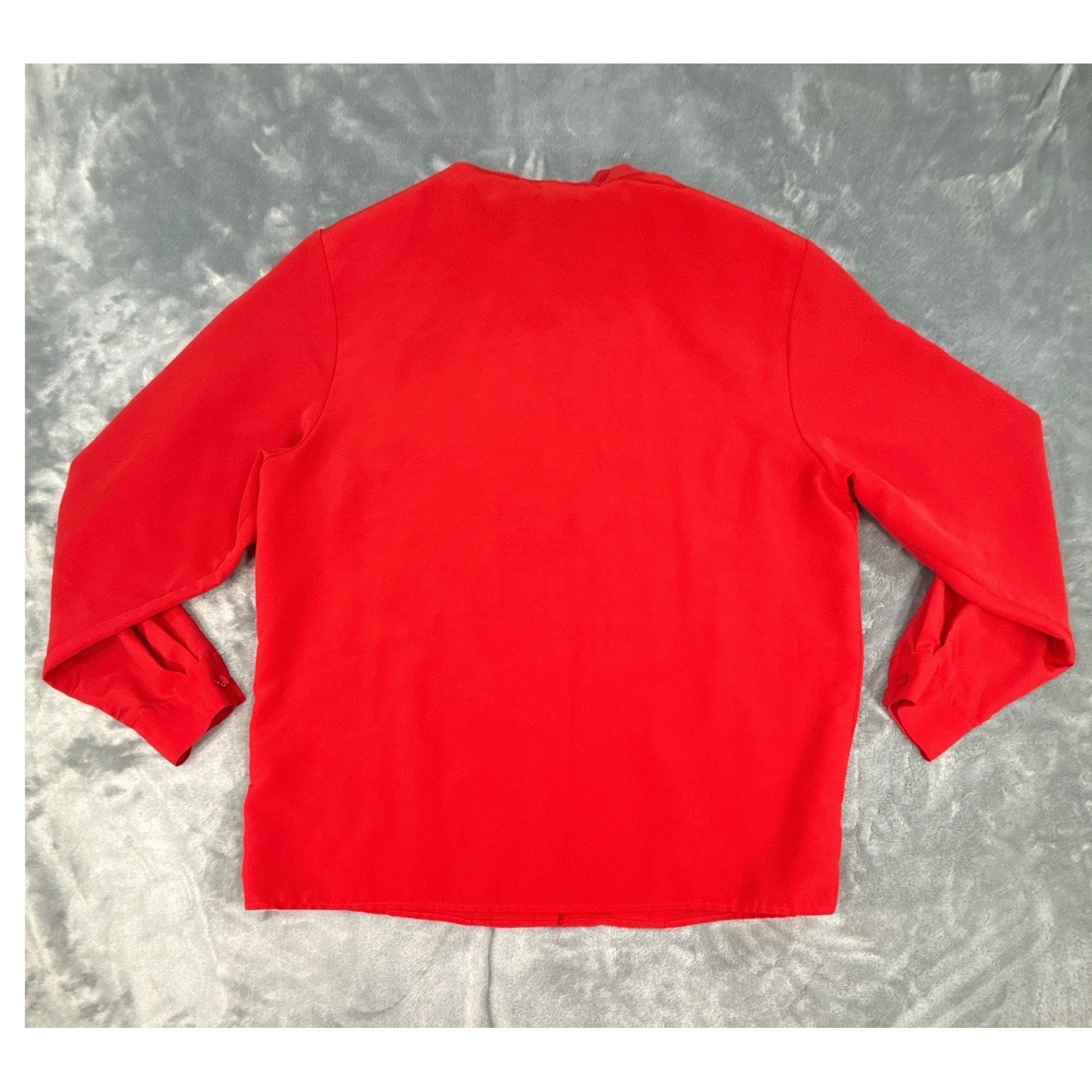 Hill Archer Vintage Red Pintuck Pleated Mock Neck Blouse 44 bust, Secretary