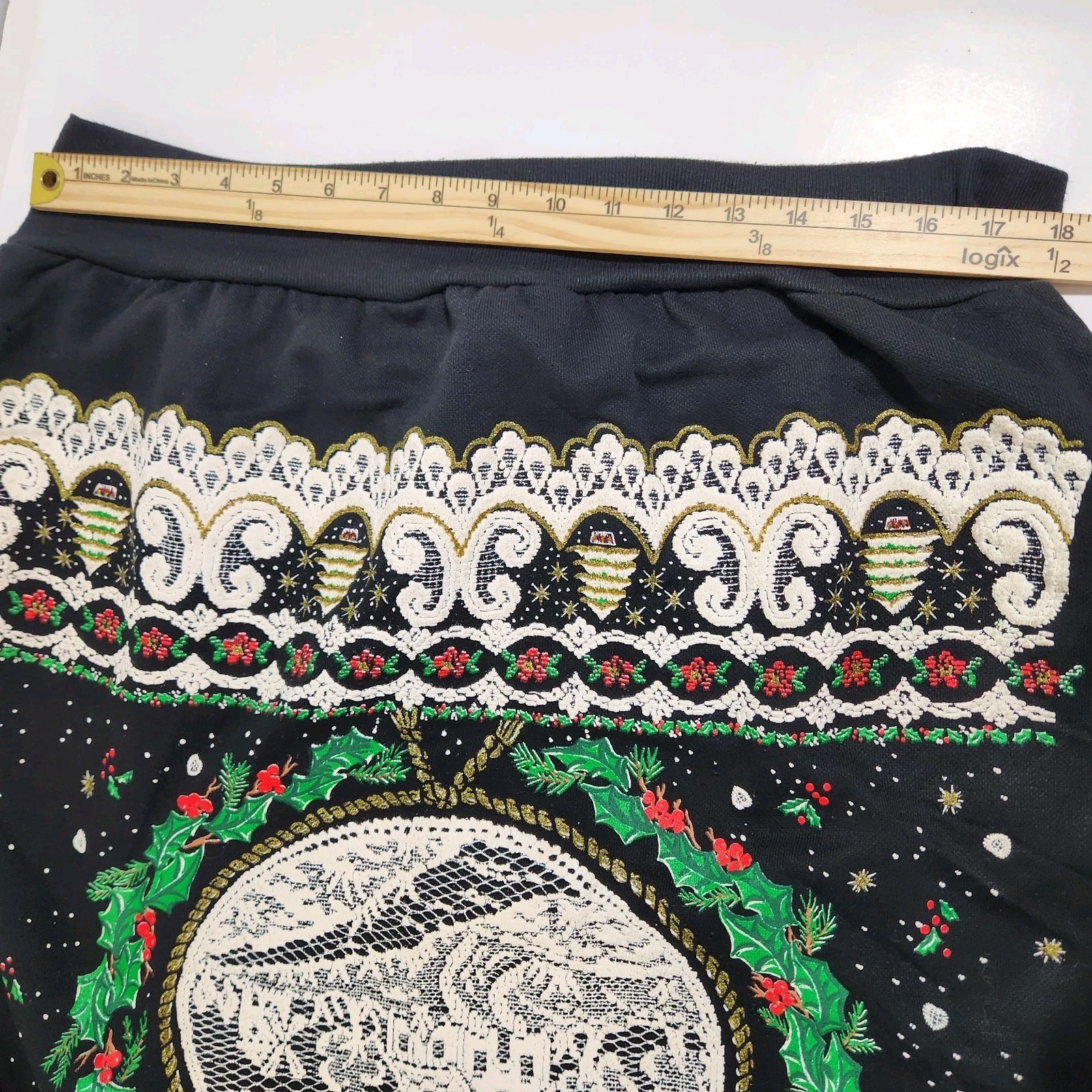 Vintage NutCracker Christmas Sweatshirt Collar Cottagecore Grandma XL Sweater