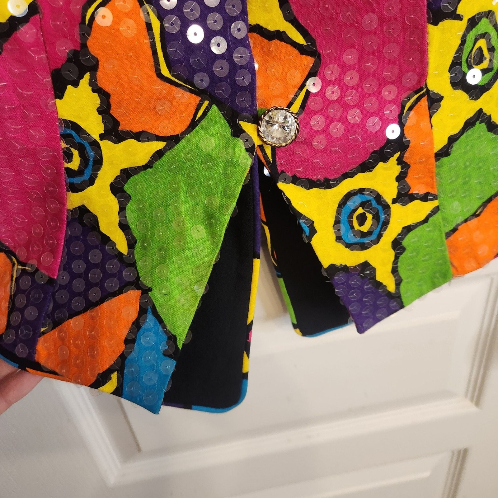 Vintage 1980s Rimini Colorful Psychedelic Sequin Blazer Jacket
