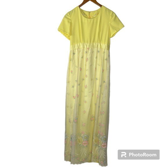 Vintage Floral Flocked Dress with Tie Waist