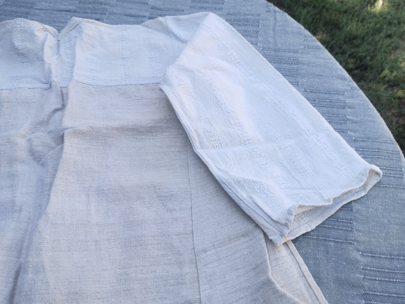 ANTIQUE WOMEN’S FOLK LINEN SHIRT RUSTIC HANDWOOVEN KENAR ETHNIC CLOTHING