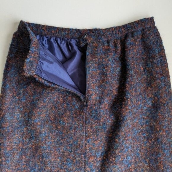 Vintage Curly Wool Classic Skirt Suit Tag 16 Waist 30″ Chest 40″ Union Label