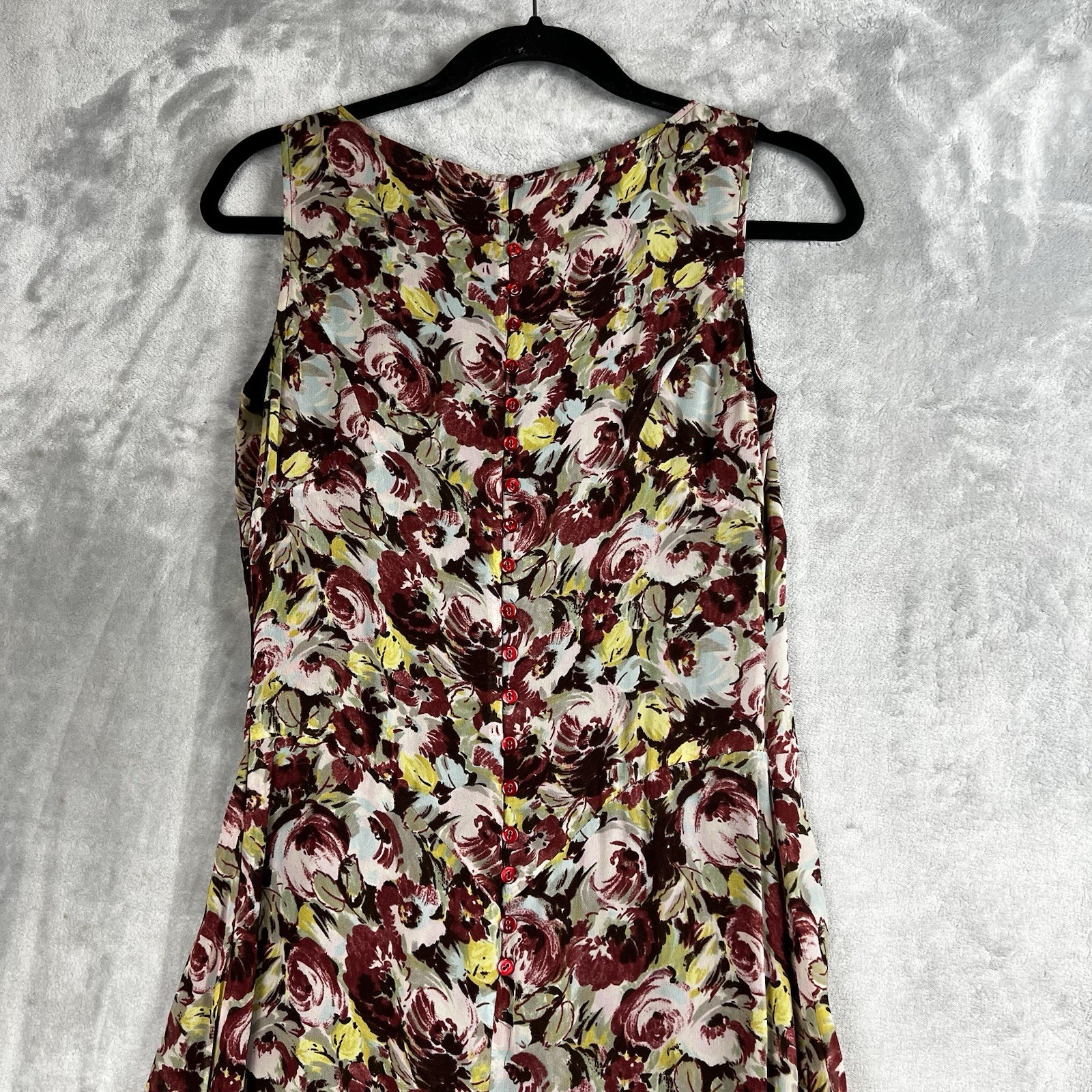 Vintage 80s CACHAREL Dress Max Sleeveless Floral Print Cotton Size 6/38