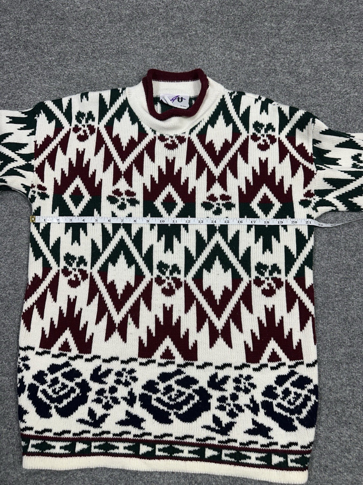 Vintage Cut 4 U Sweater One Size Long Sleeve Geometric MultiColor Knit