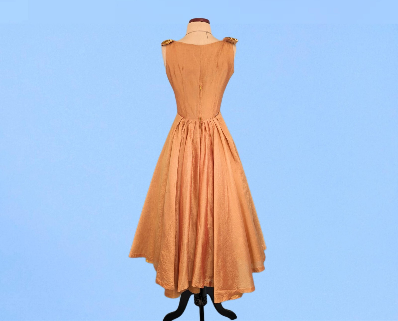 Vintage 1950s Iridescent Party Dress, 50s Full Skirt Evening Gown Prom Dress