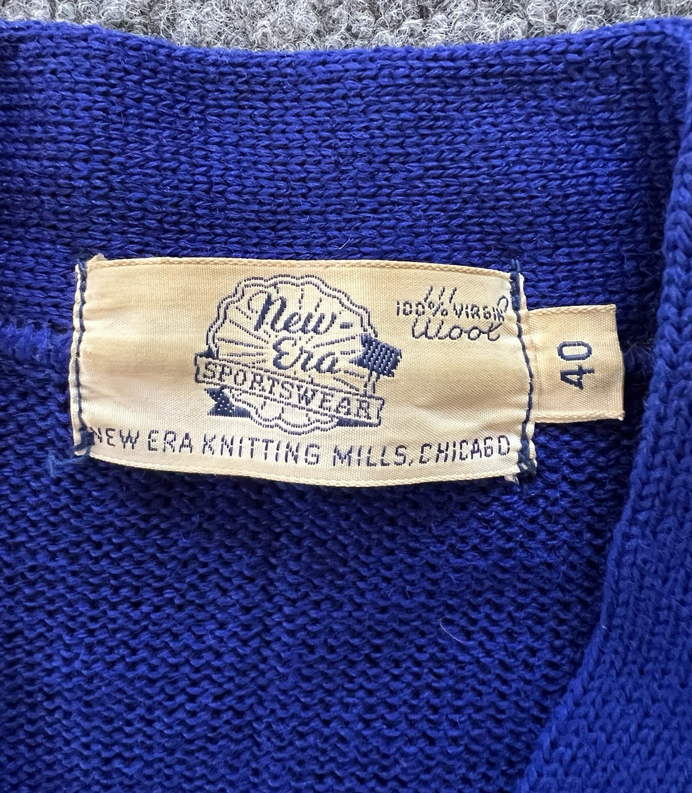 VTG 60s New Era Letterman Cardigan Sweater Norse Stars Chicago Knitting Mills