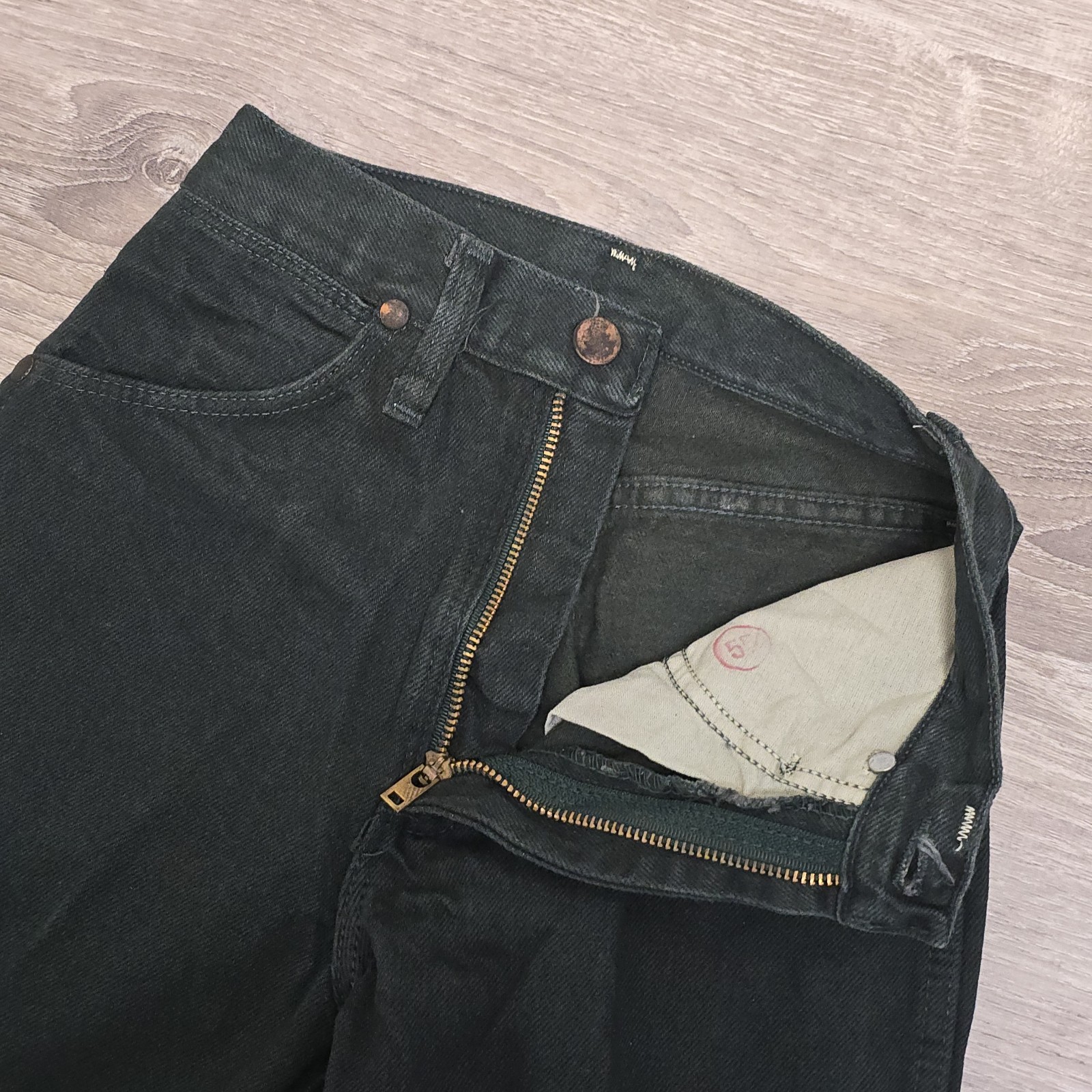 Vintage Wrangler Cowboy Cut 14MWZ Red Tag Jeans Women 0x34 Green USA Made NWT