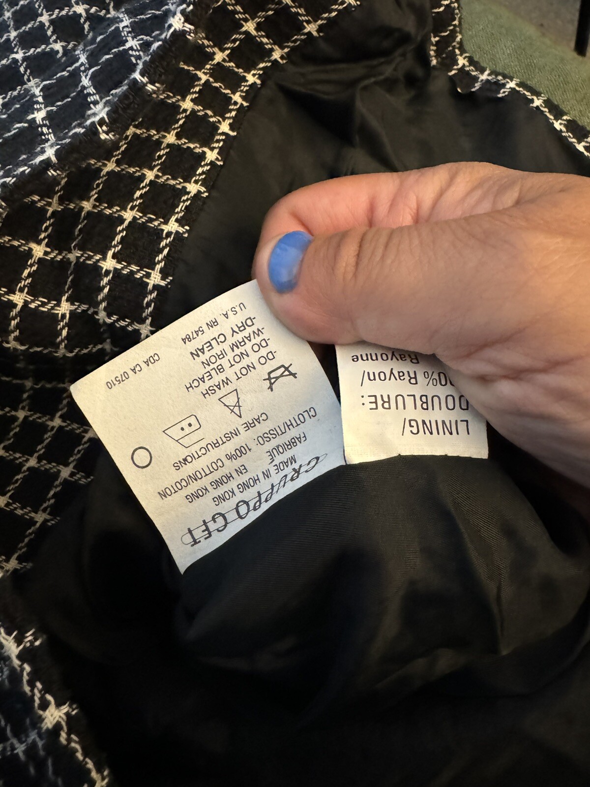 Vtg Ungaro Ter 1980s Black White Jacket 44/10 EUC