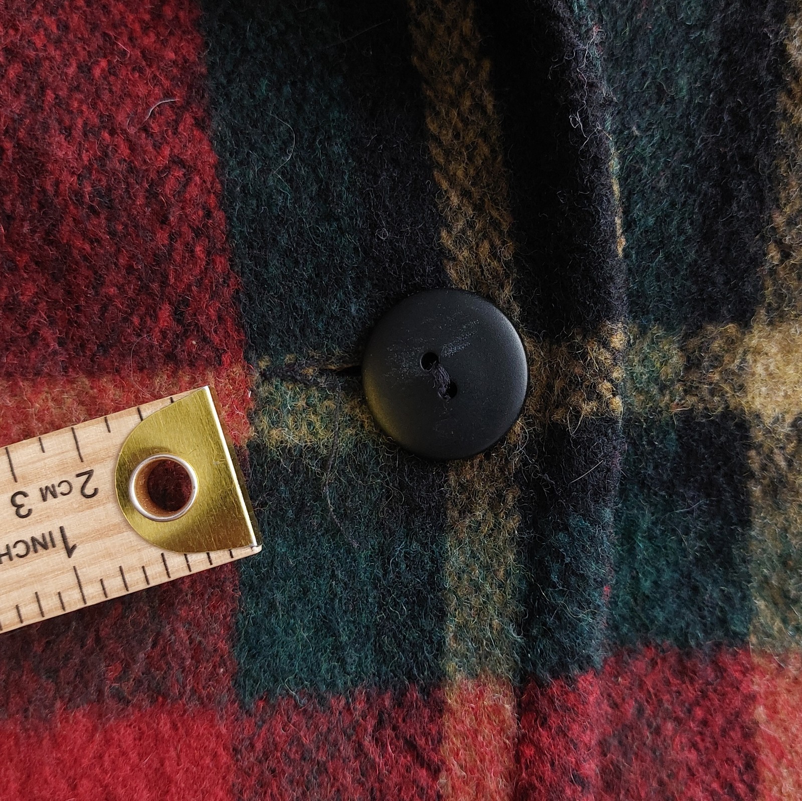 Vtg French Country Express Women’s Tartan Plaid ILGWU USA Wool Blend Coat | L