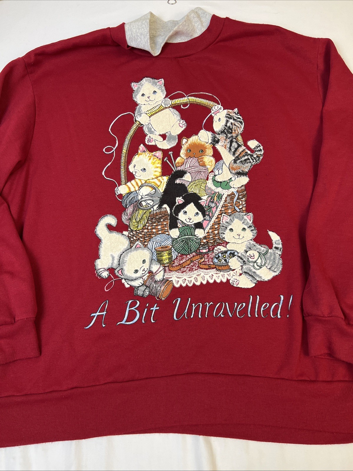 Basic Edition Vintage 90’s Red Kitten Granny Turtleneck Crewneck Sweater Size 3X