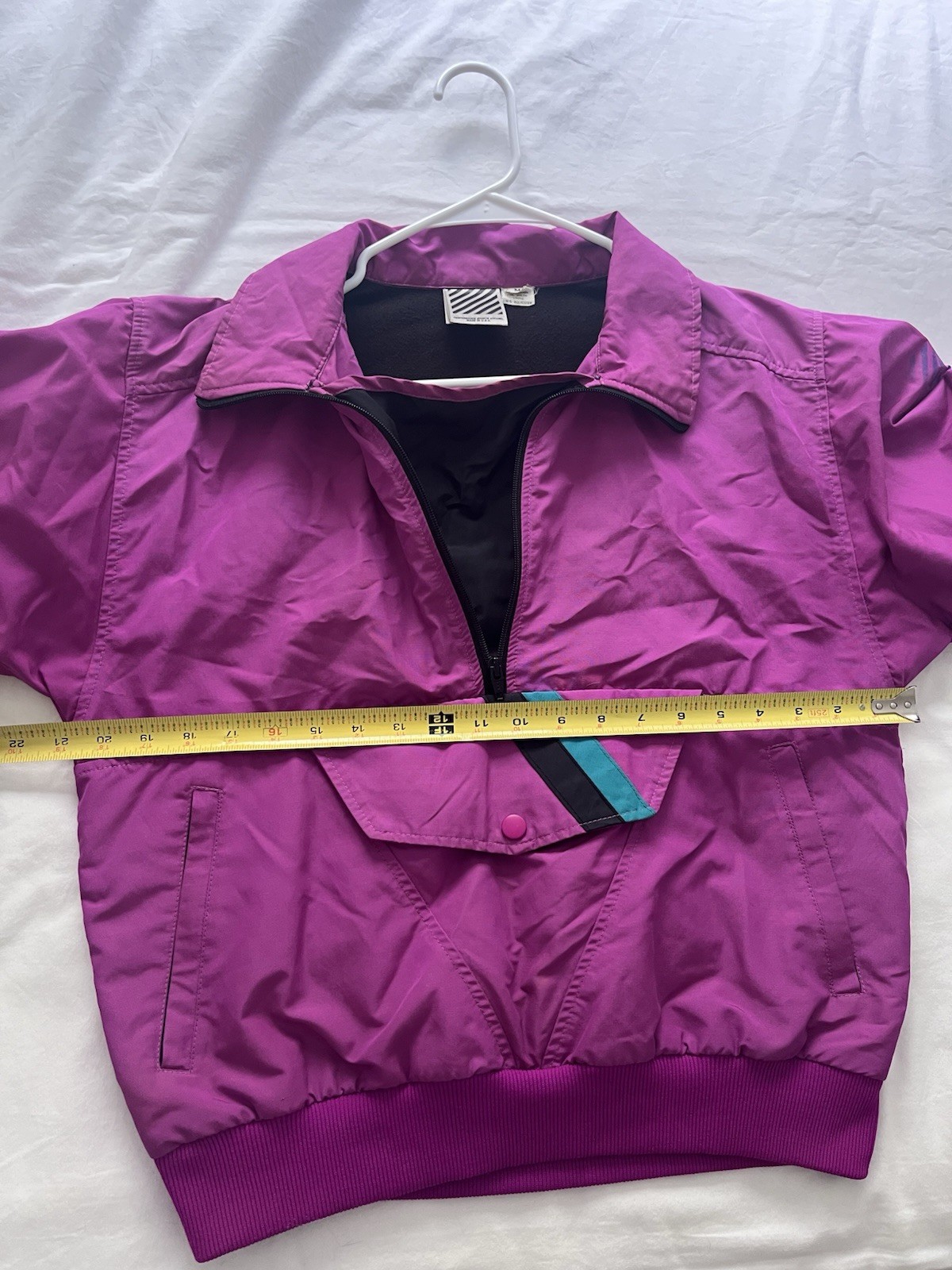 Sunbuster Vintage 80s Magenta Windbreaker Lightweight Anorak Jacket Medium