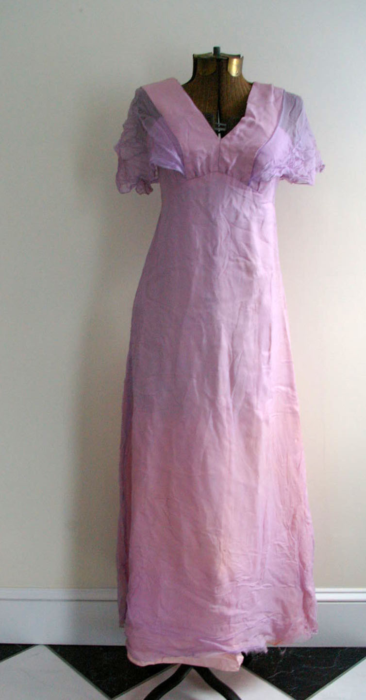 1970s vintage dress + HAT pale purple handmade magic SMALL maxi vtg summer fun