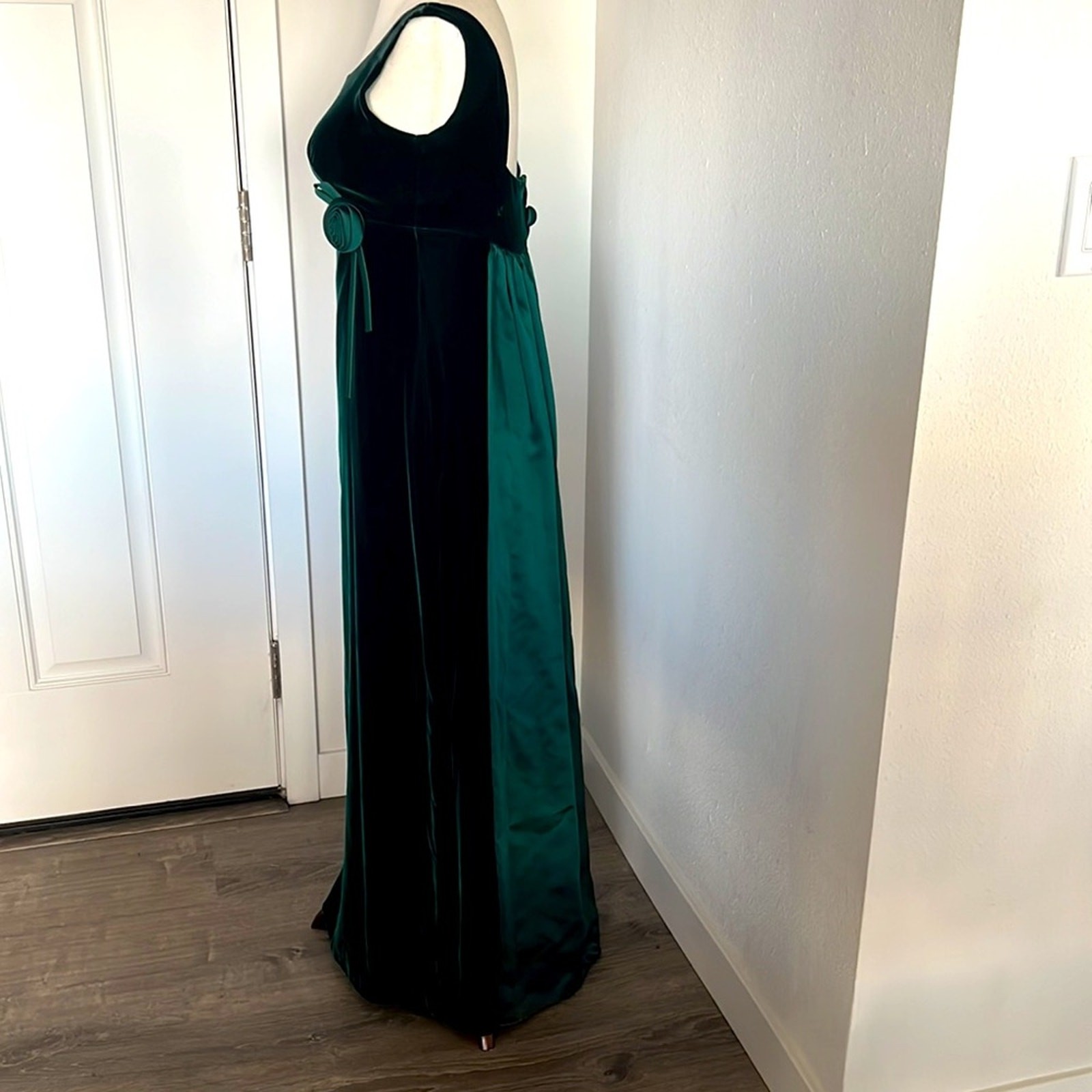 1960’s Vintage Velvet & Silk Satin Empire Waist Gown