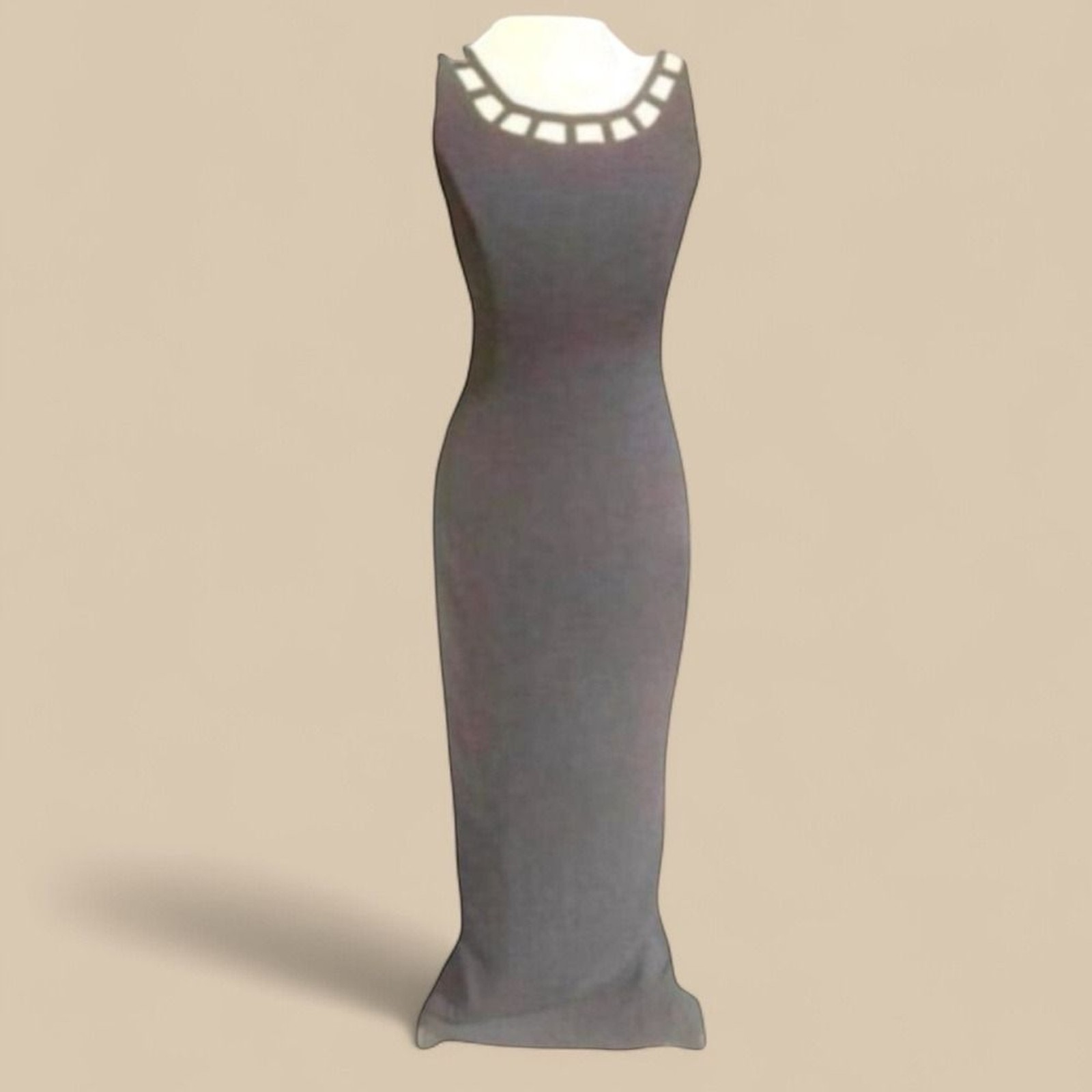 Vintage Rex Lester Black Cutout Maxi Column Gown Size 2