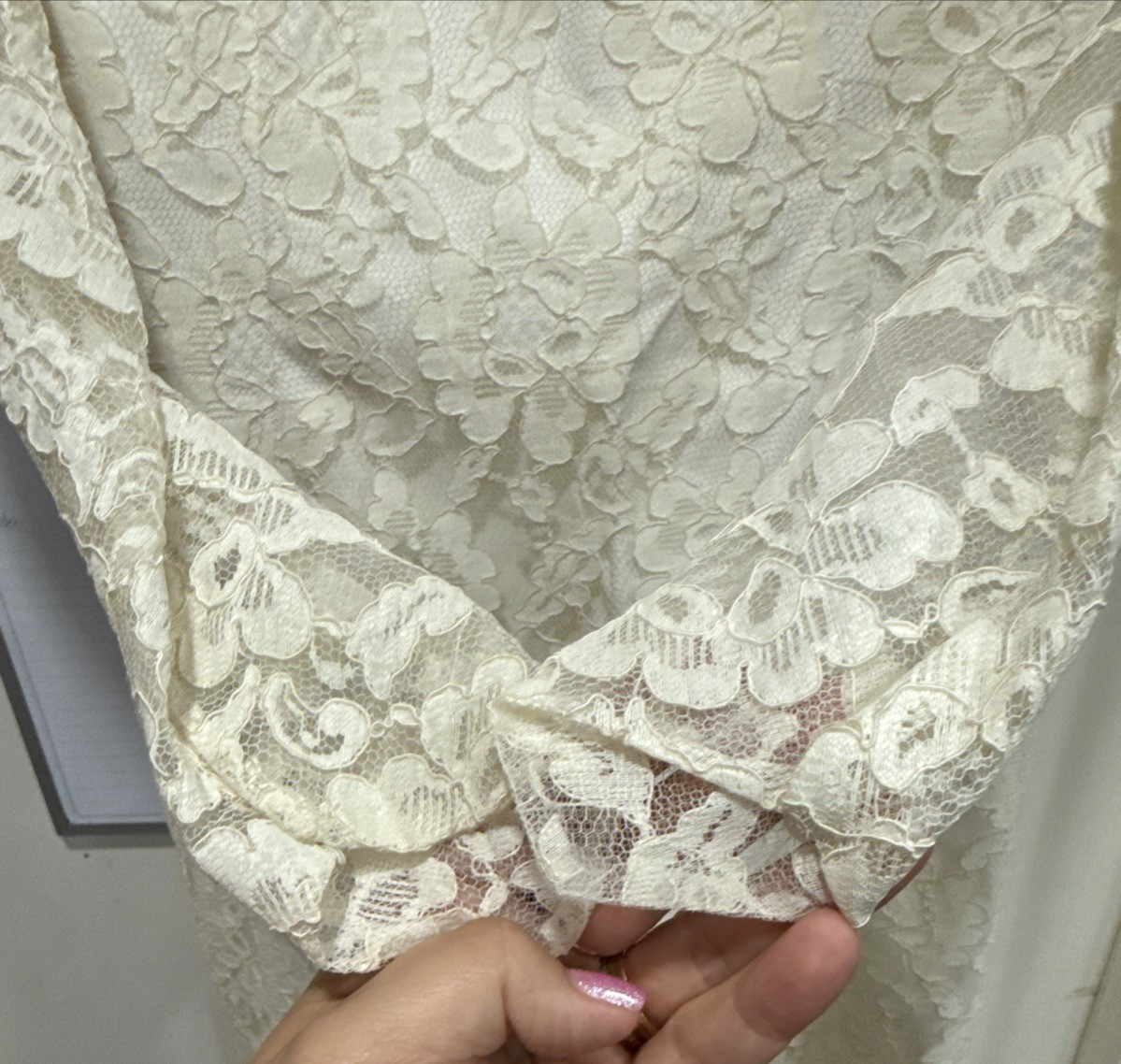 ***ANTIQUE/VINTAGE 1967 Lace Sheath LS Wedding Dress w/Satin Cape Sz 5/6 L@@K***