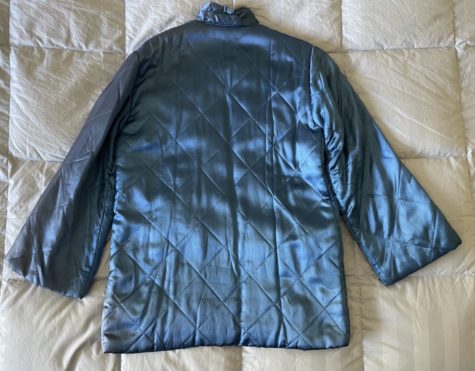 Vintage 1950s Japanese Quilted Tassel Jacket Blue
