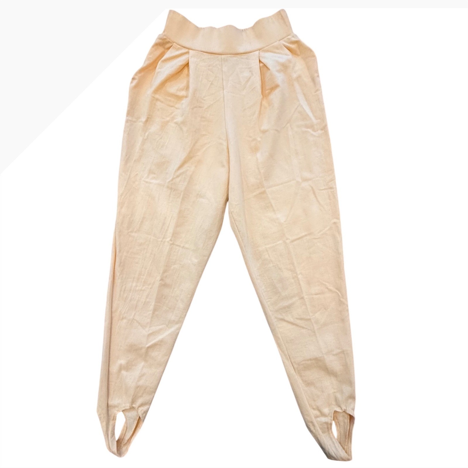 White Stag VTG 80s/90s Stirrup Pants Womens Small Petite Yellow Cotton Stretch