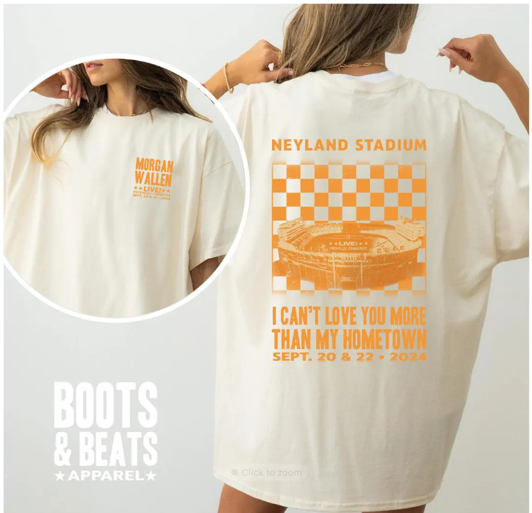 Morgan Wallen Tennessee Neyland Stadium Concert Tee