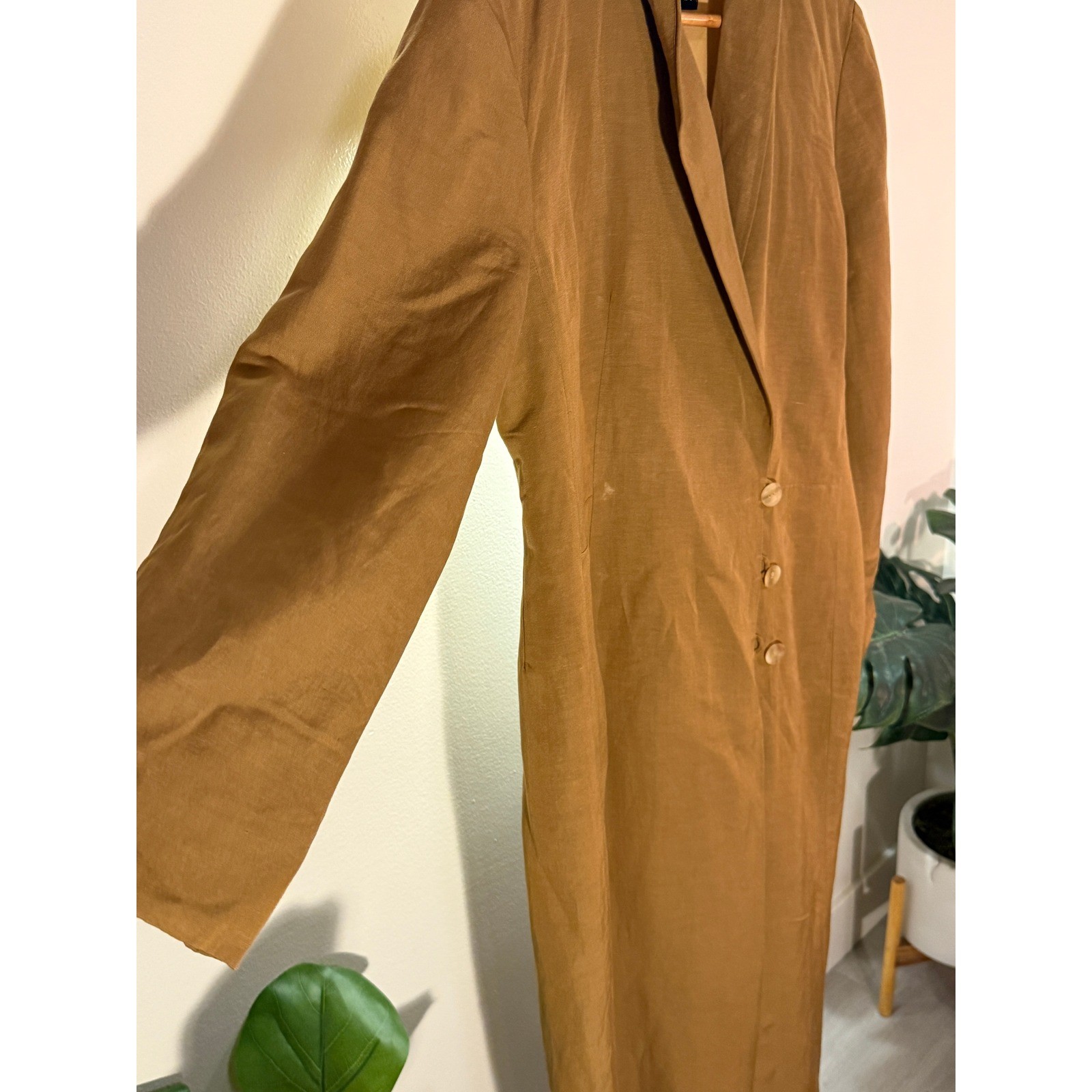 Savannah Studio Luxe duster Silk linen elevated maxi staple layer transition M/L