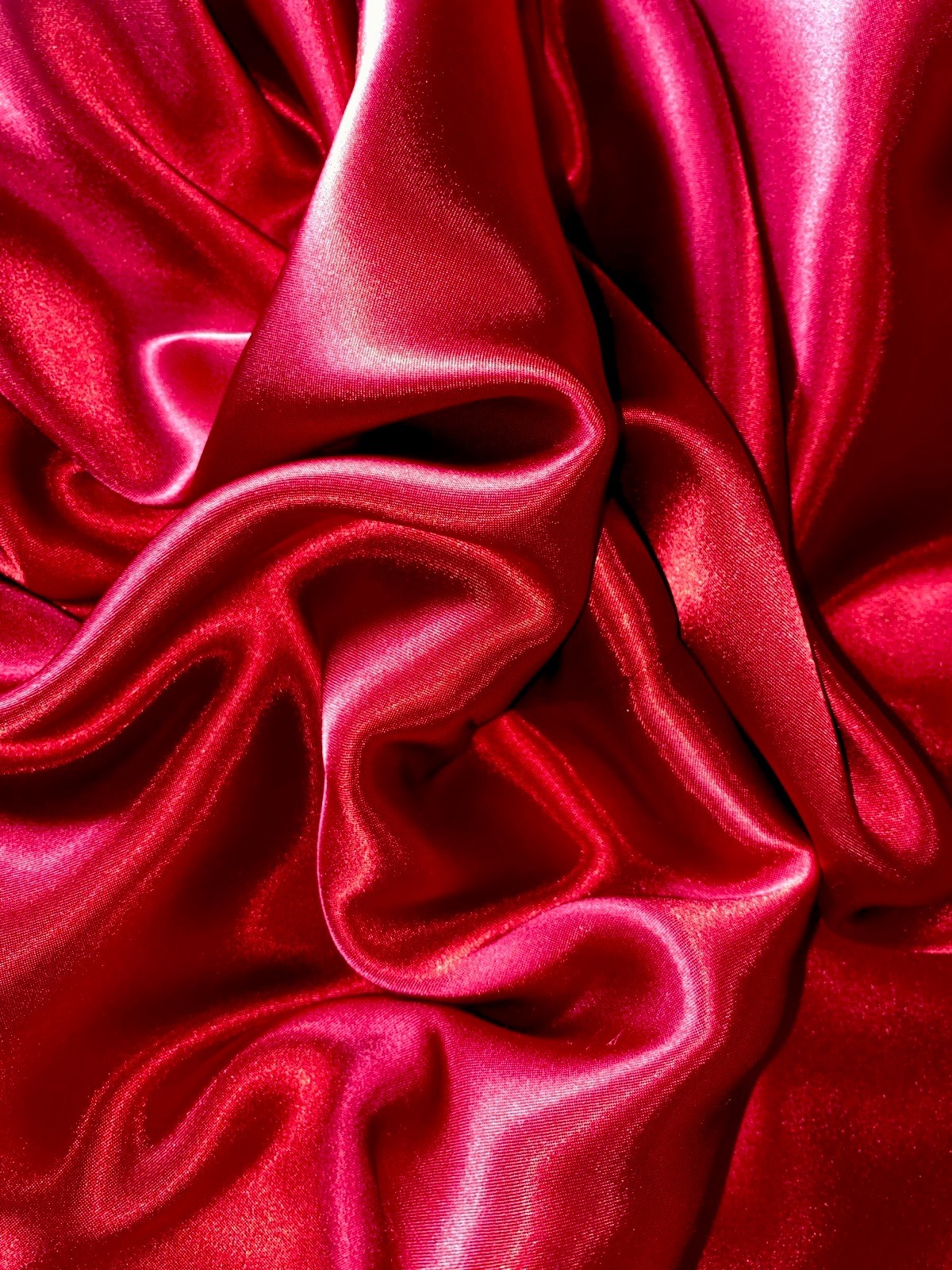 VTG SATIN SHINY RED HIDDEN BUTTON NOTCH COLLAR SECRETARY BLOUSE 48/50 NOS