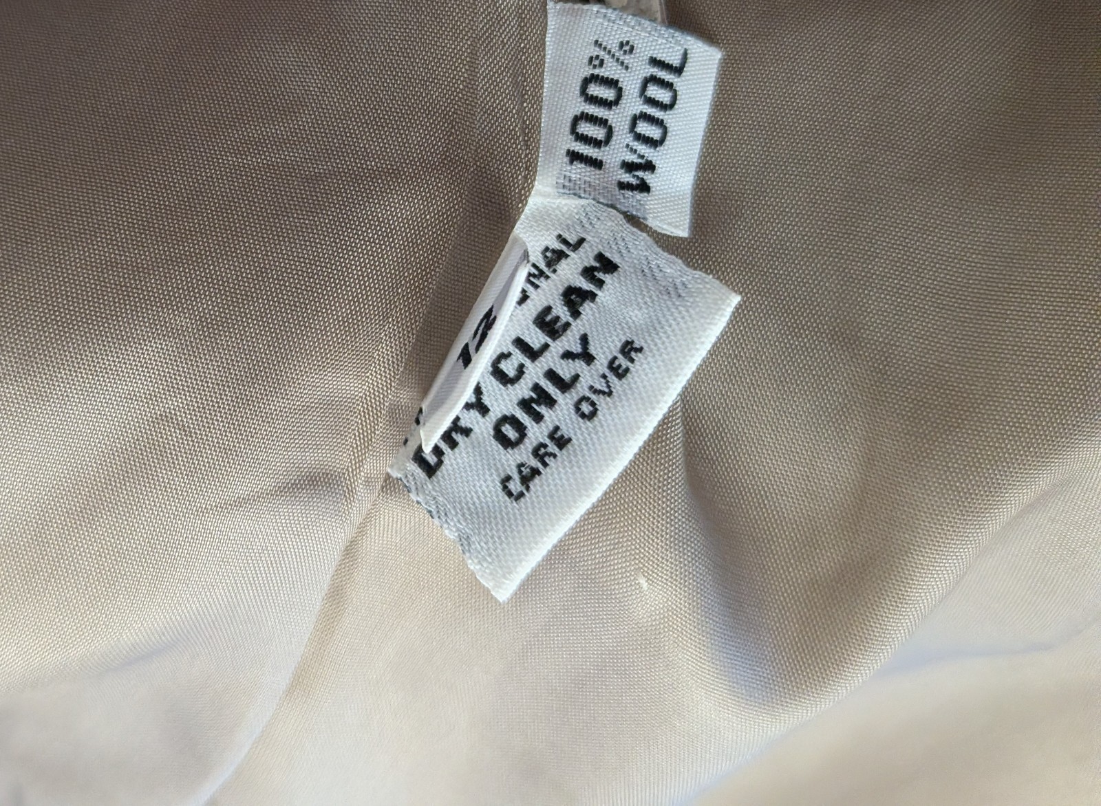 VTG Linda Richards Beige Womens Wool Trench Coat Button Front Duster USA Size 12