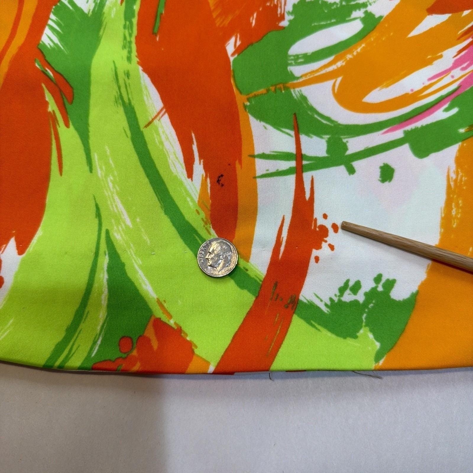Vintage 70s Psychedelic Maxi Dress Multicolor Abstract Mock Neck Retro Mod