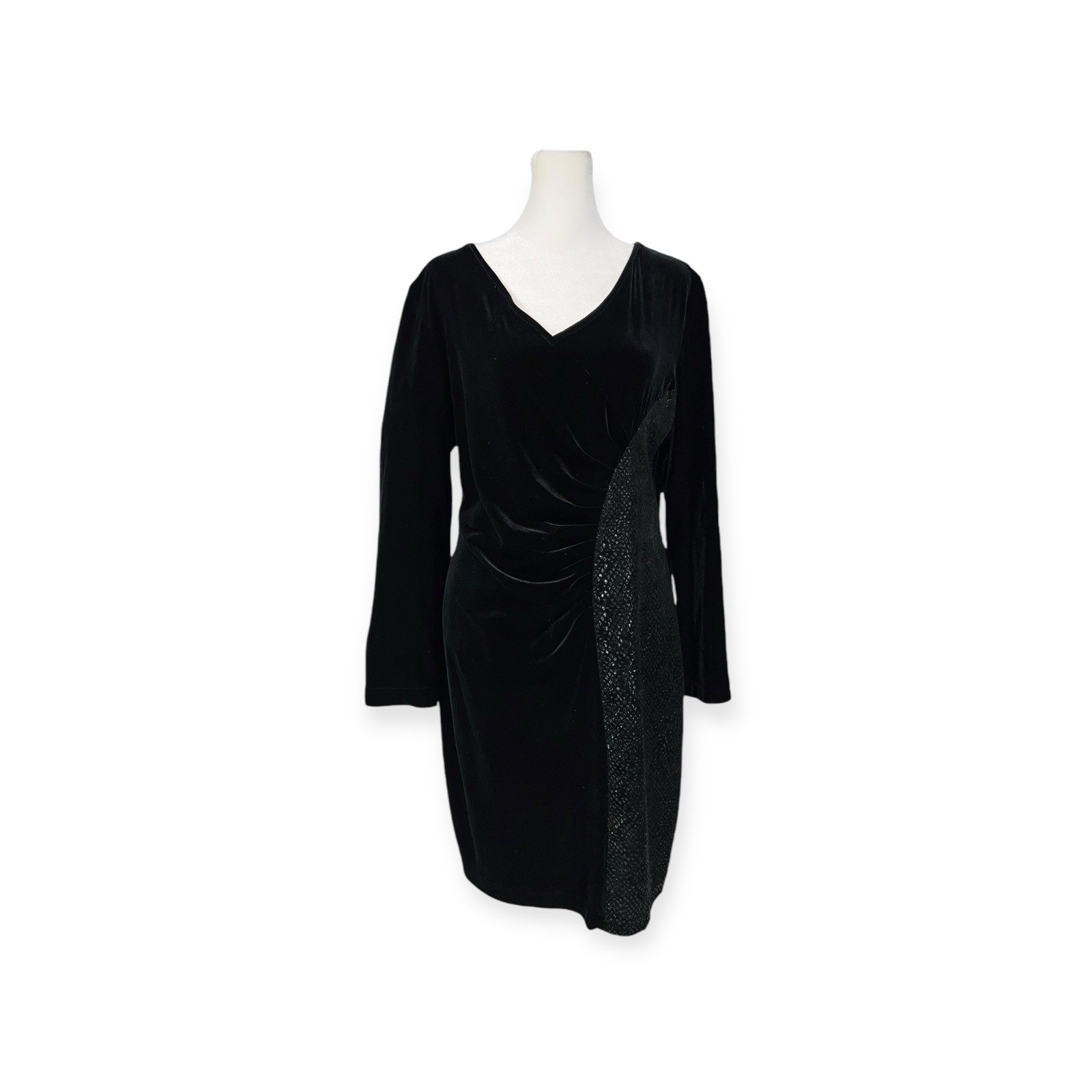 VTG 1980s VELVET LIZARD SNAKESKIN CLUB DRESS RAVE RIBKOFF NEW WAVE GOTH SEXY 10