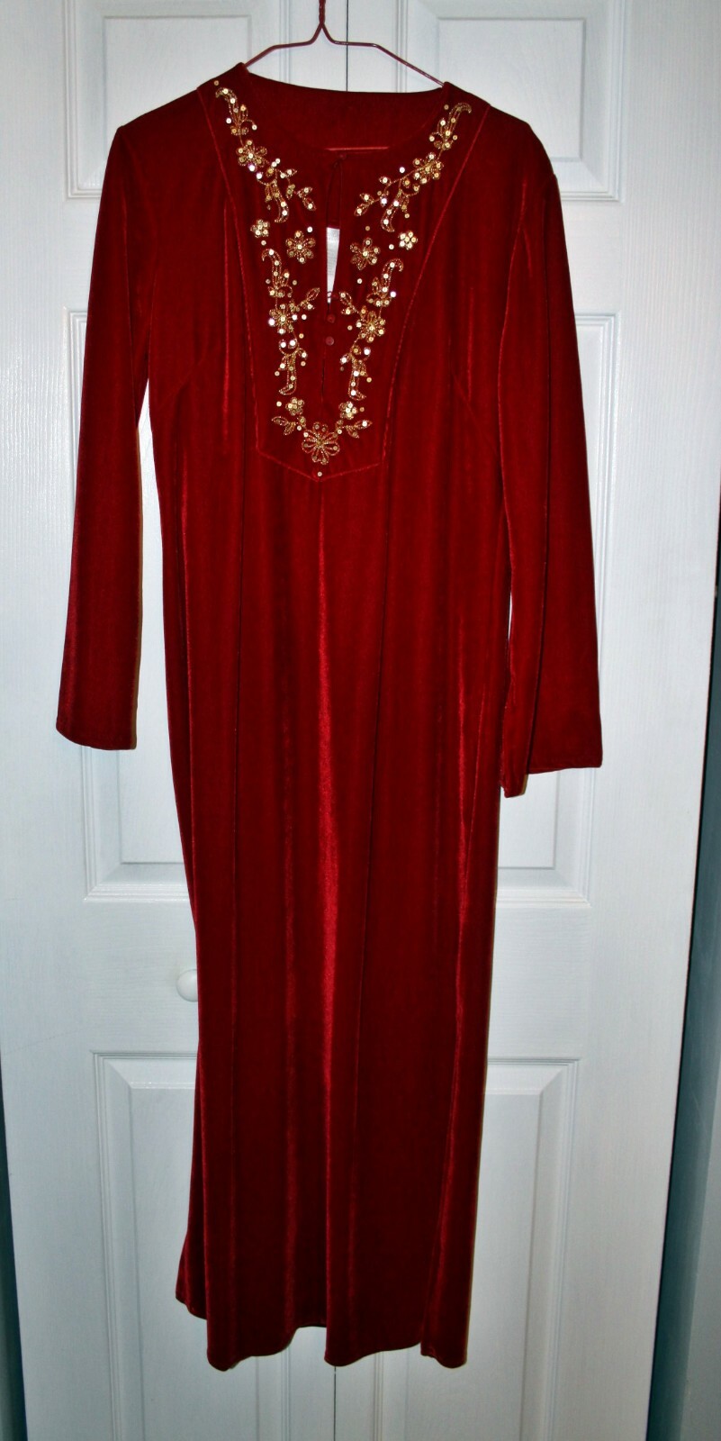 Vintage Silx by August Silk blue robe size small, long, 52.5″ beautiful