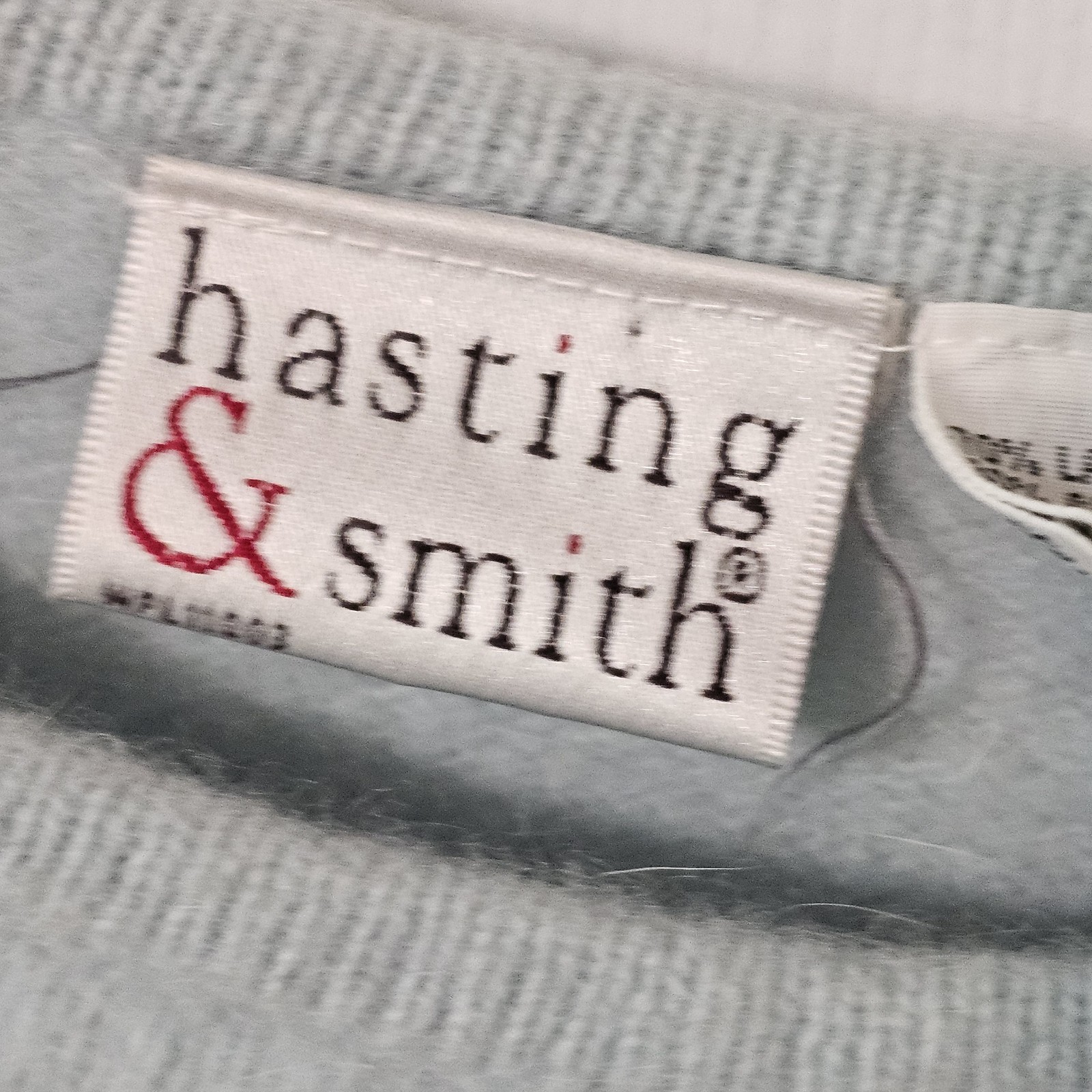 HASTING & SMITH WOOL ANGORA BLEND JEWELED Faux Pearl SWEATER Sz L Green Vtg