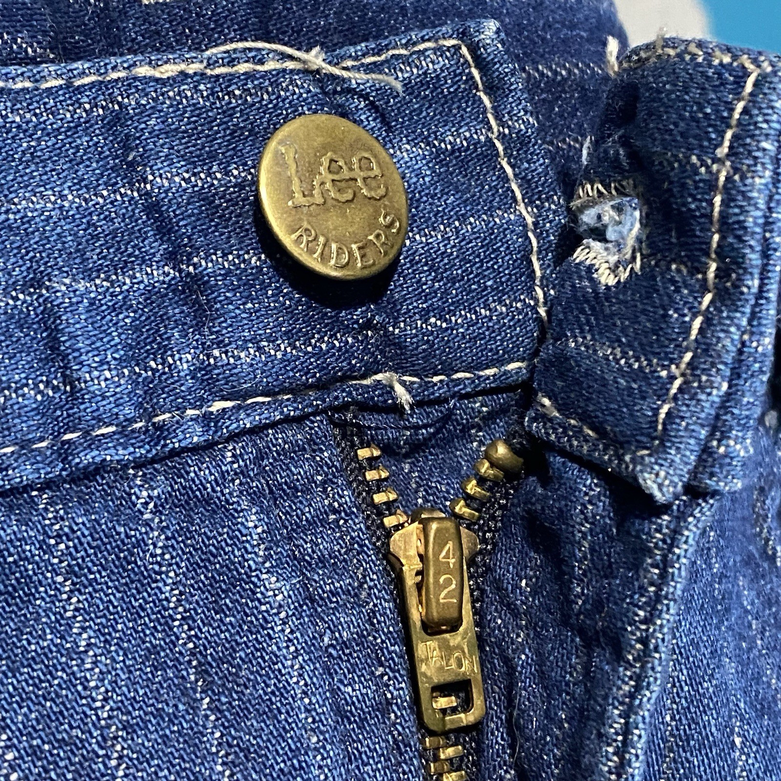 Vintage 70s Lee Jeans Pinstripe Pleated 27×29 High Waist Mom Talon Zipper USA