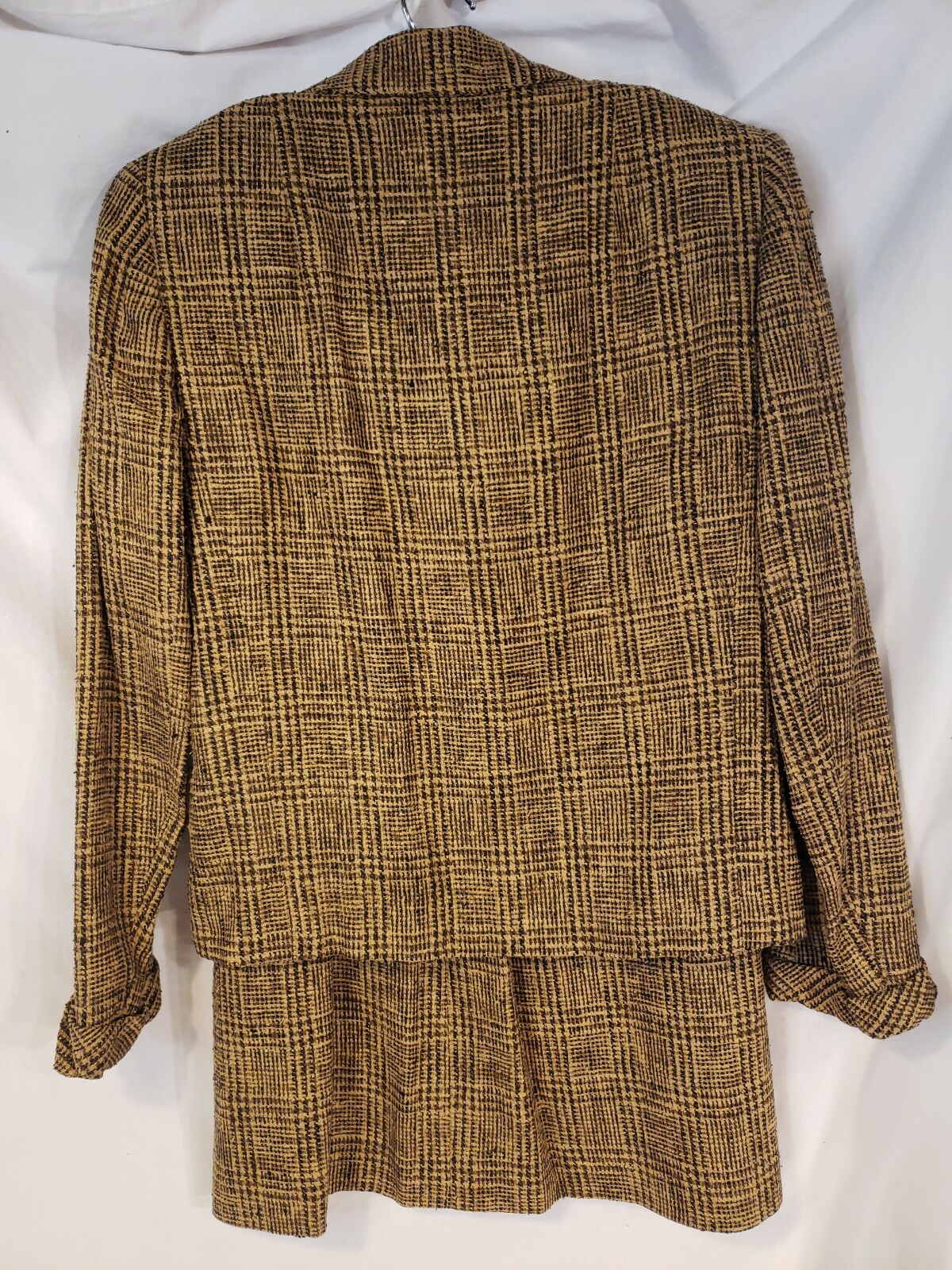 1960s Suit Dress Set / Davidow Brown Tweed Button Up Blazer and Skirt -No Size