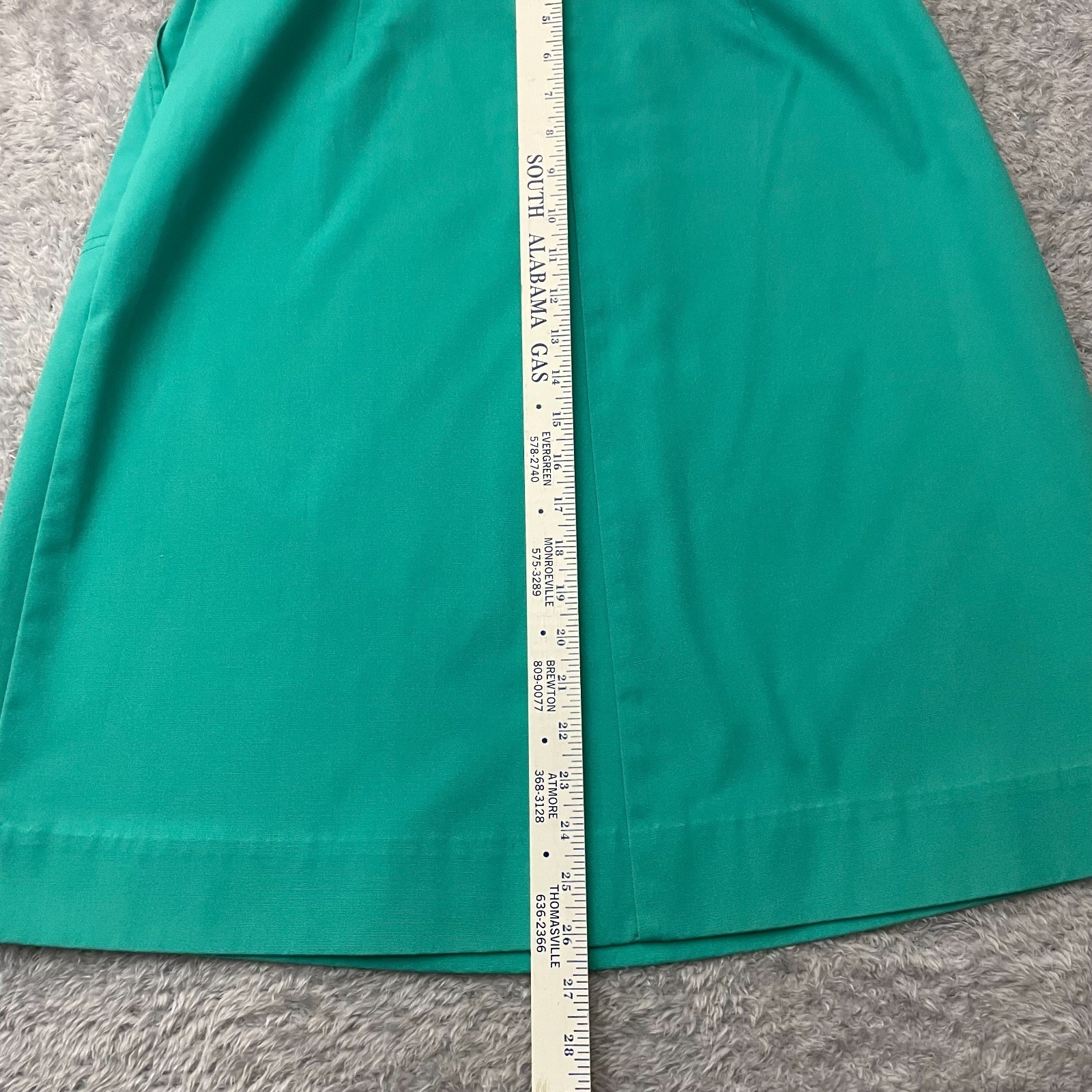 Koret Francisca Skirt Womens 10 Green A-Line Midi Vintage Pockets Elastic Waist