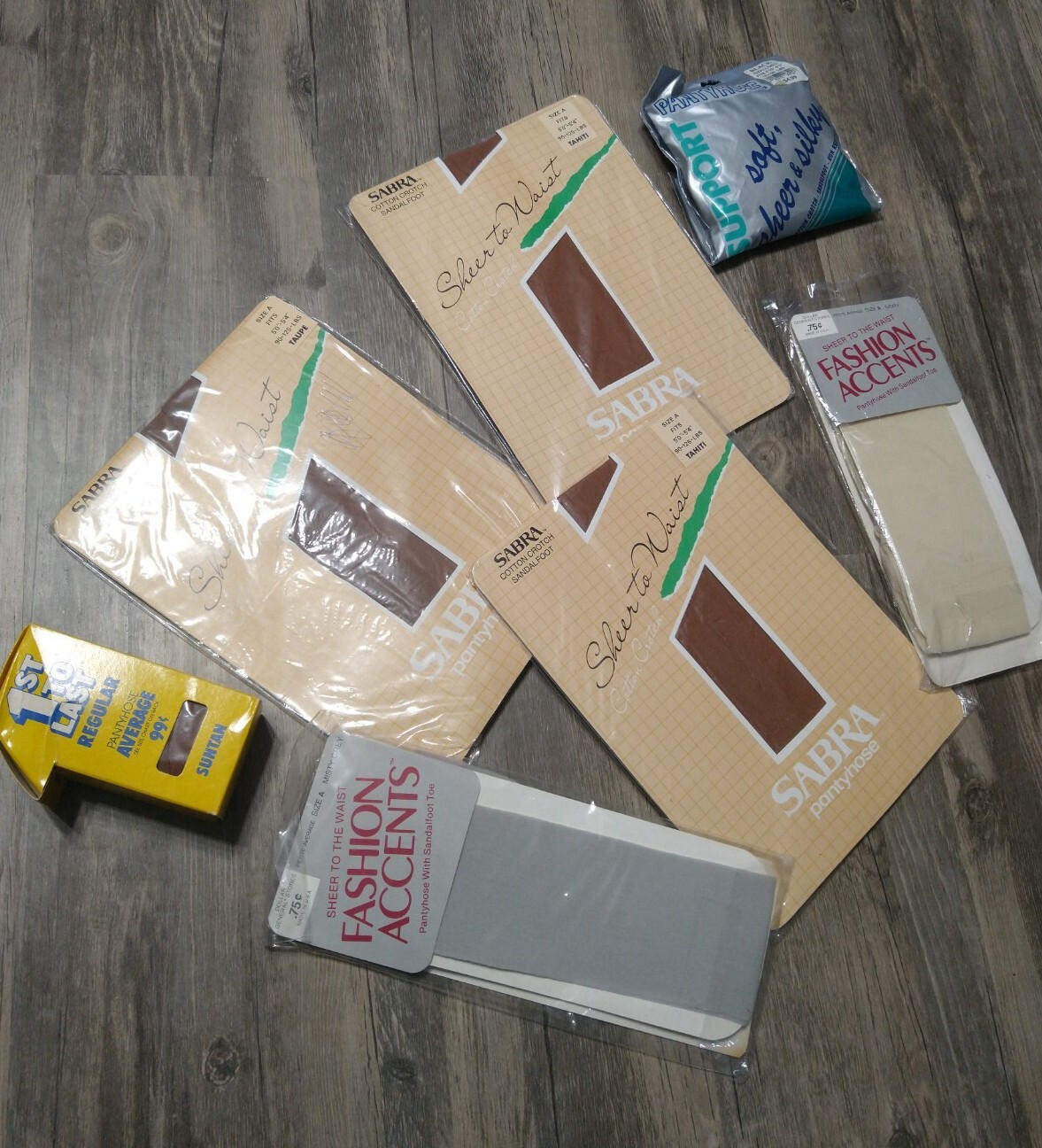 VTG Sabra Pantyhose Lot Size A Cotton Crotch Sandal Foot Nylon Hose Lot New NOS