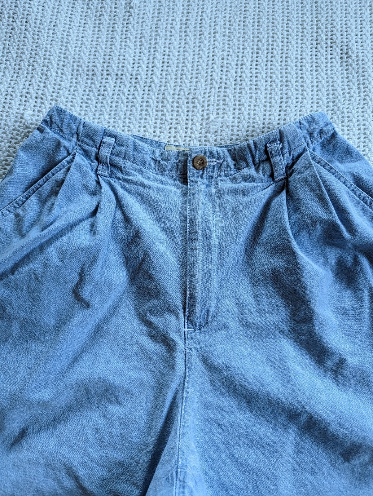VTG St. John’s Bay Women’s 10 Denim Jean Shorts High Elastic Waist 100% Cotton