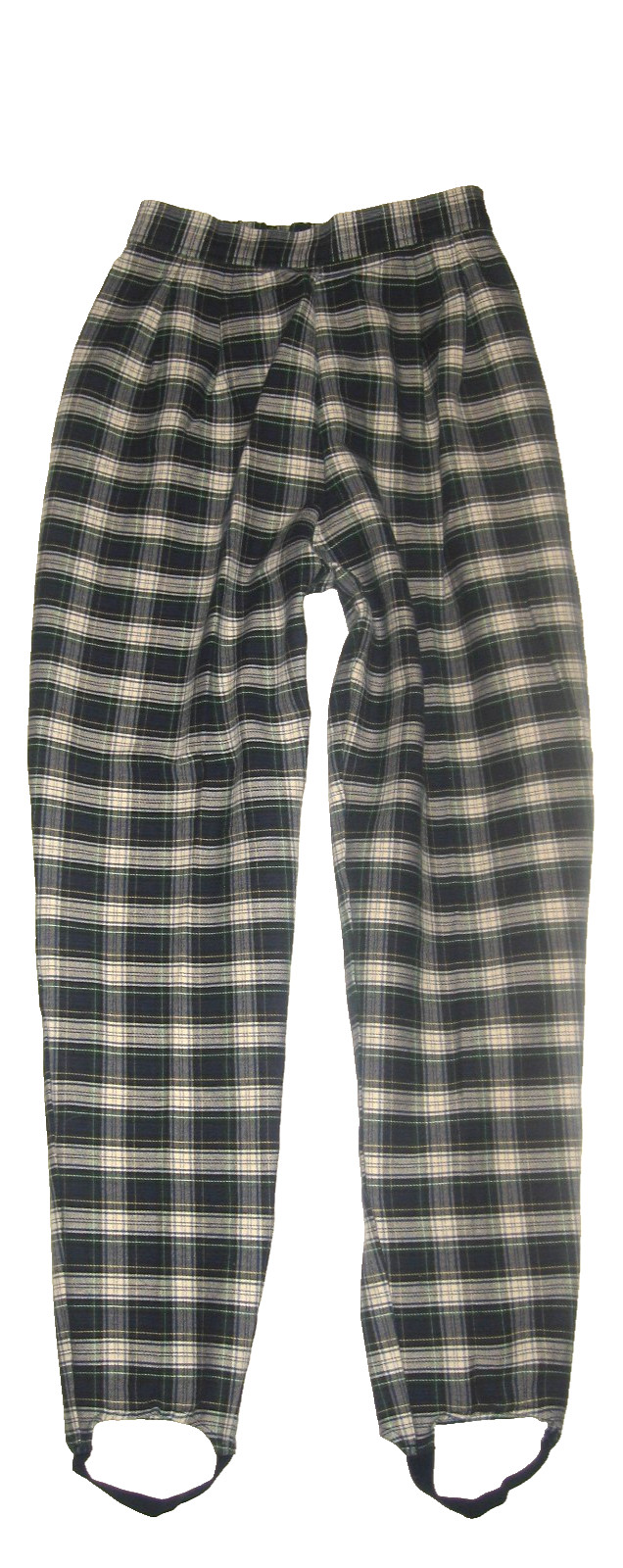 VtG 90s High-Waist COUNTERPARTS Stretch Preppy Green/Blue Plaid Stirrup Pants 10