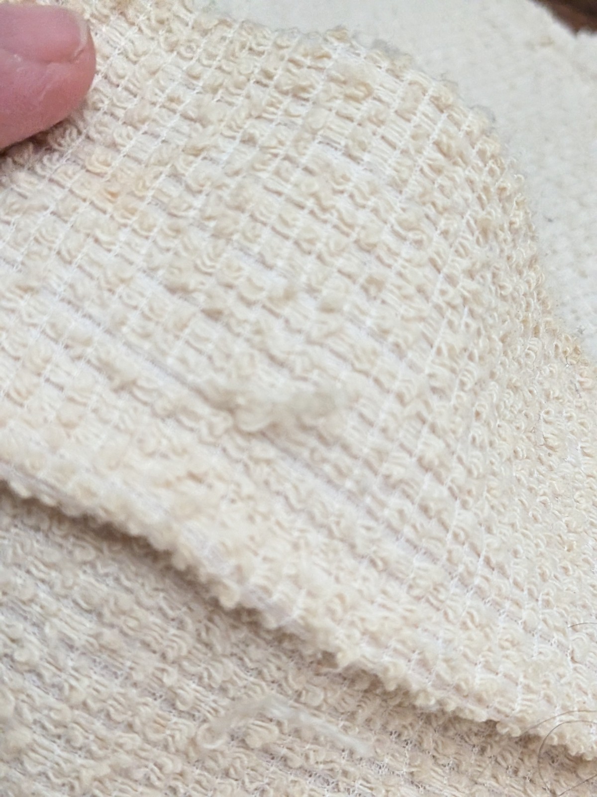 VTG 1970’s Casual Corner Jacket Cardigan Women Medium Cream Boucle Open Front