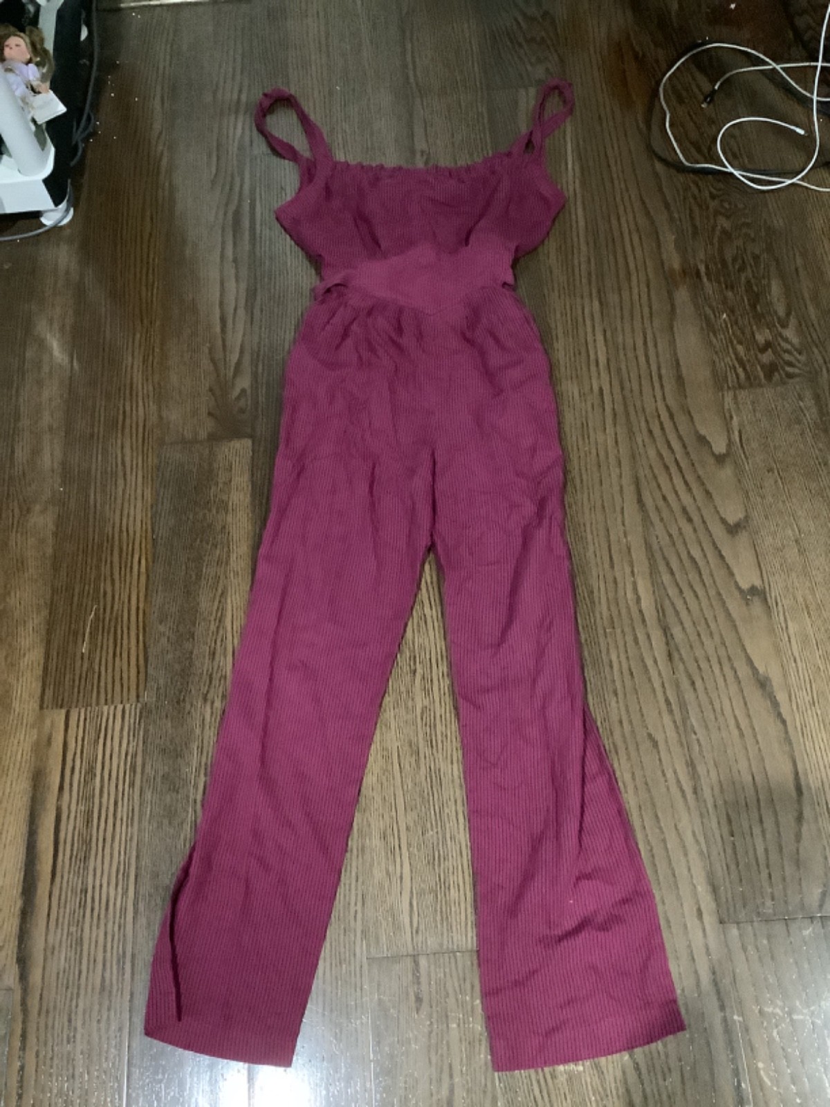 vtg 70s How Sweet it is Burgundy & black romper summer fitted sexy jumpsuit