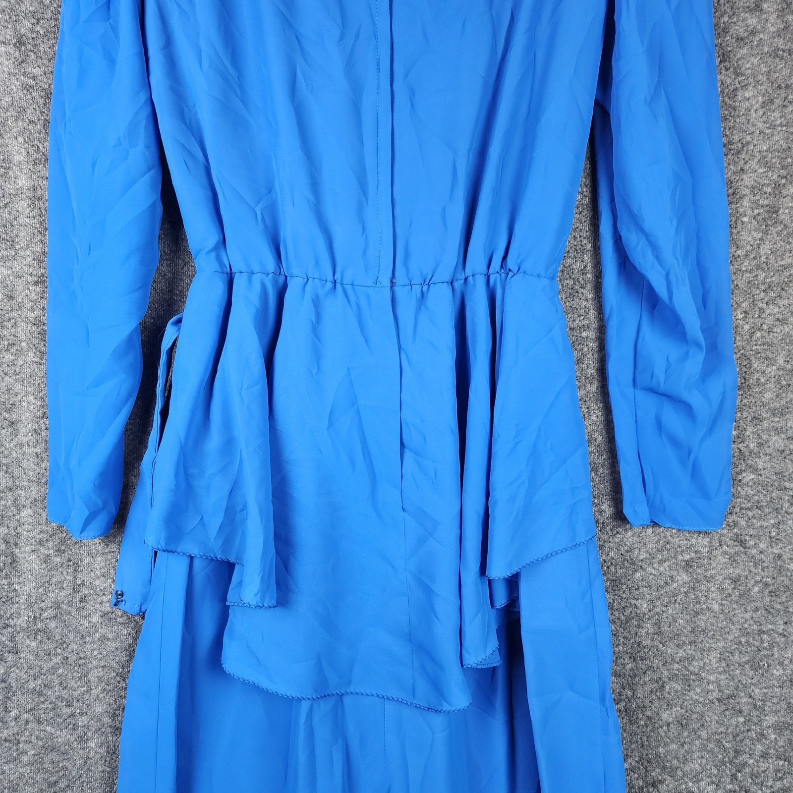Sylvia Ann Maxi Dress Women 12 Blue Vintage 80s Beaded Lace Wrap Formal Gown