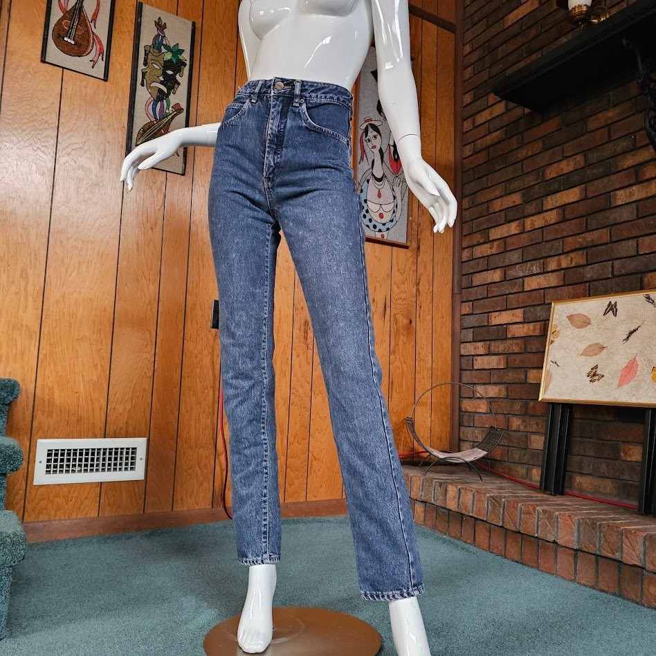 Vtg London Slim Punk Edwin High Waist Skinny Fit Japan Denim Jeans 27 X 32 XS